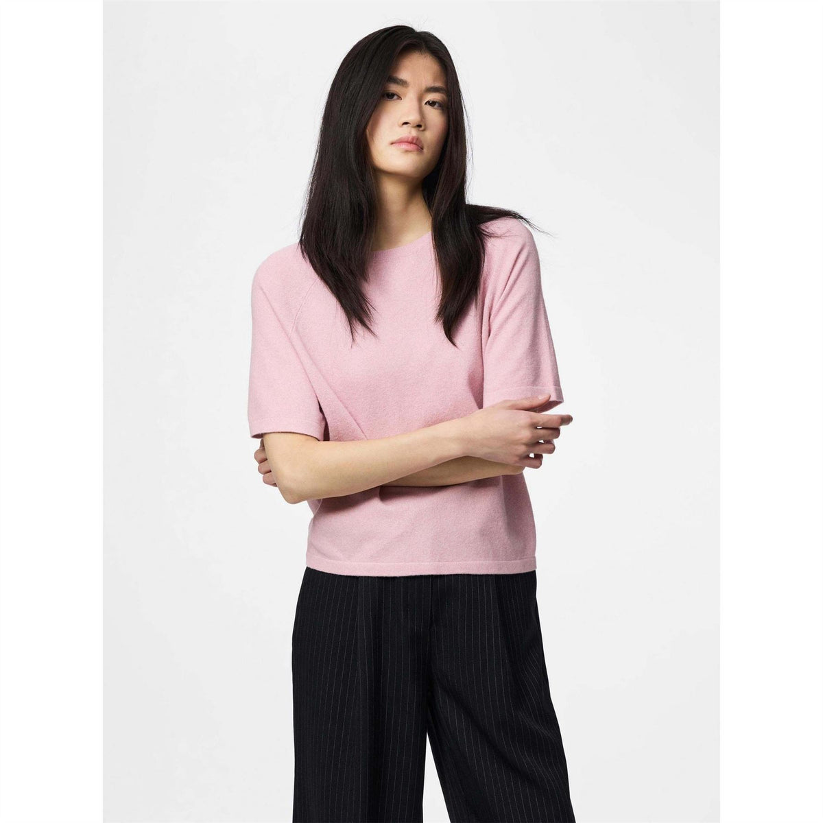 Pieces Crew Neck Raglan Short Sleeve Regular Fit Sweater