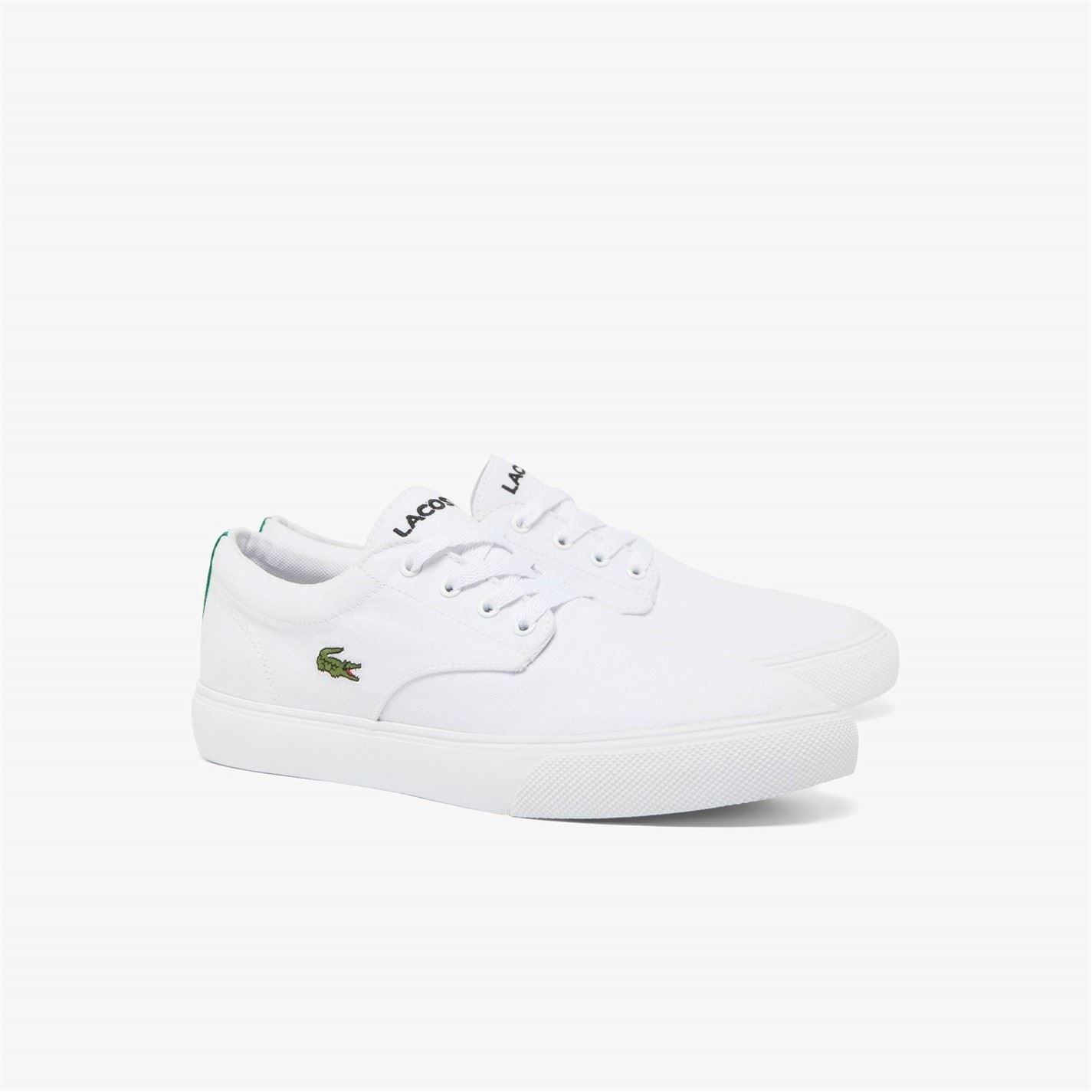 Lacoste Canvas Low Top Crocodile Print Trainers