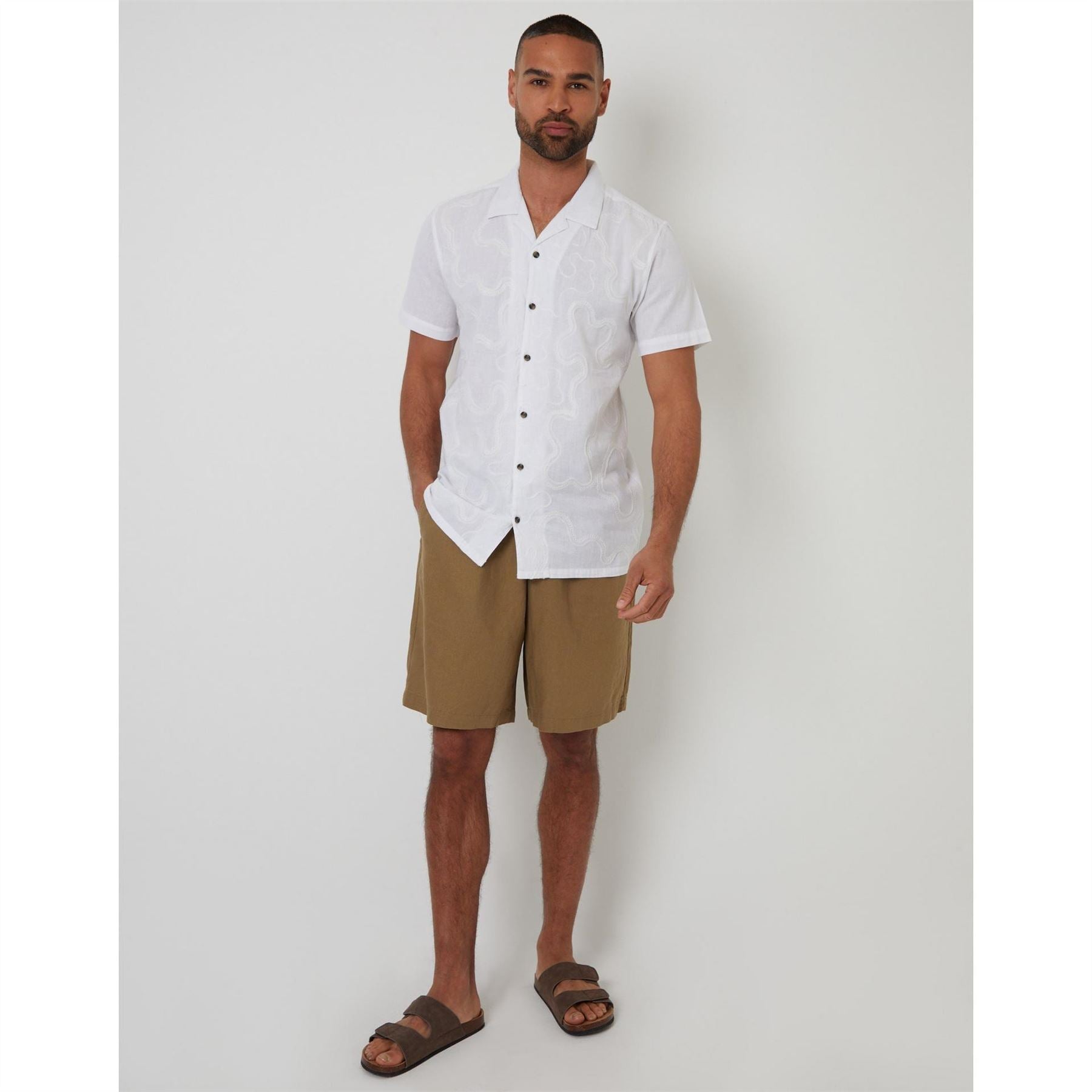 Threadbare Avalwood Embroidered Short Sleeve Shirt