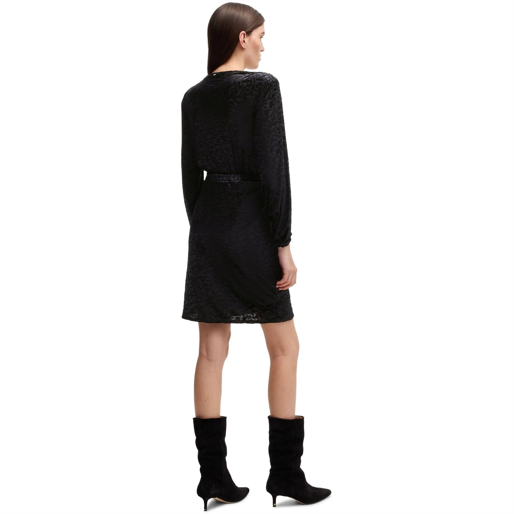 Boss Edevoras V-Neck Long Sleeve Knee Length Dress