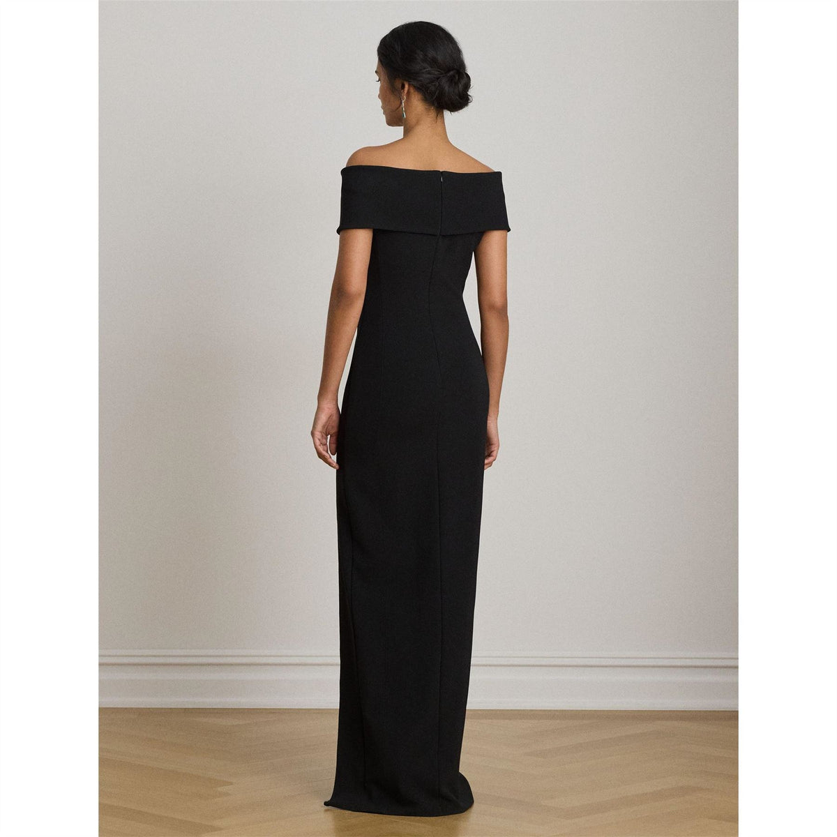 Lauren by Ralph Lauren Off-The-Shoulder Short Sleeve Maxi Gown