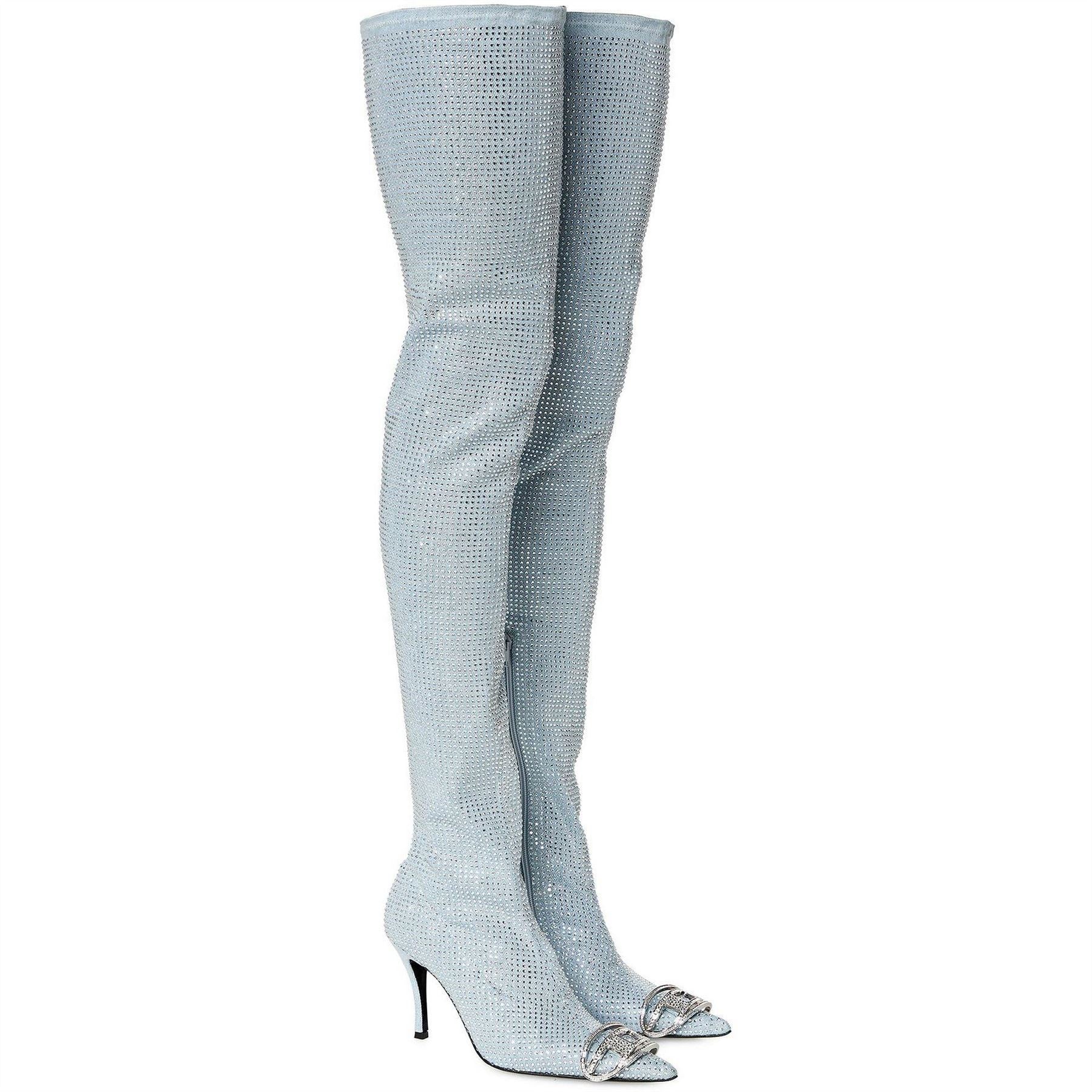 Diesel Vnus Textured Over The Knee Stiletto Boots