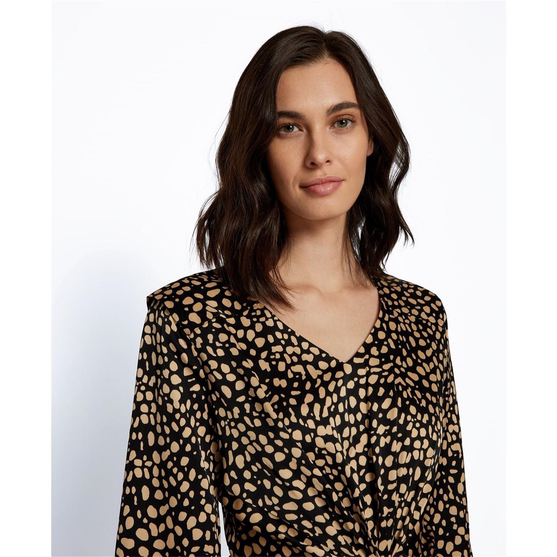 Boss Denot Long Sleeve All Over Print Dress