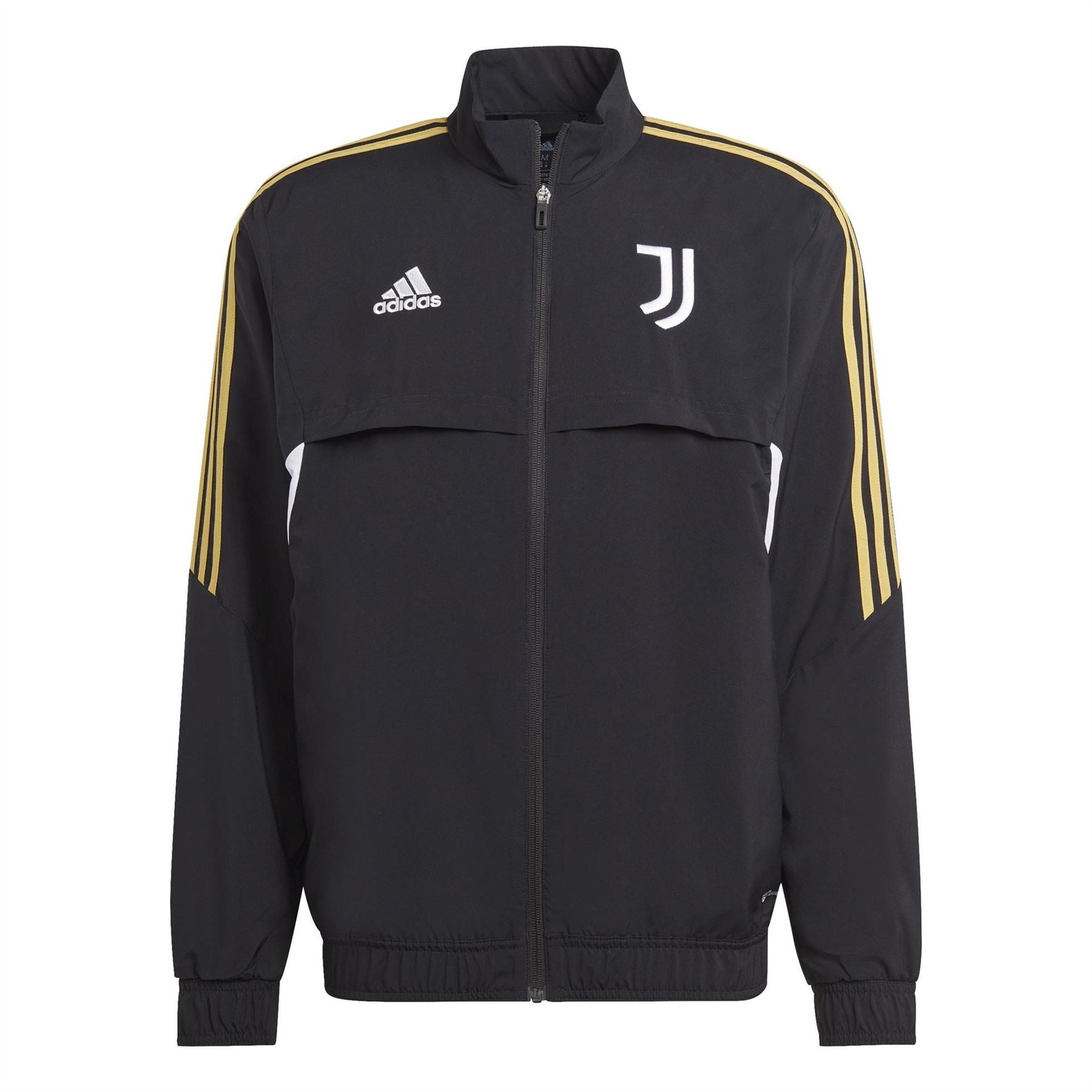 adidas Juve Solid Patterned Zipped Pocket Track Jacket