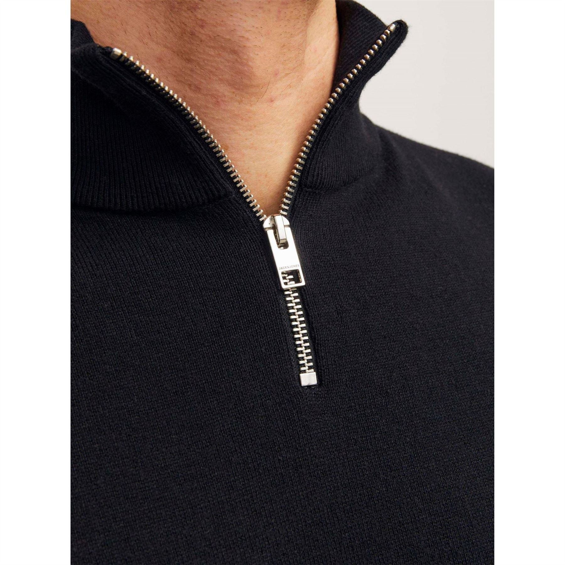 Jack and Jones Mens Emil Half Zip Knitted Top
