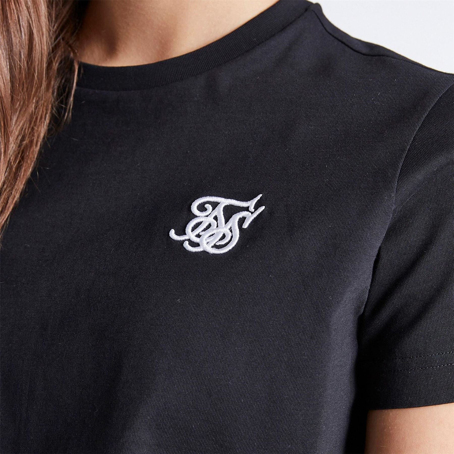 SikSilk Cropped Crew Neck Regular Fit T-Shirt