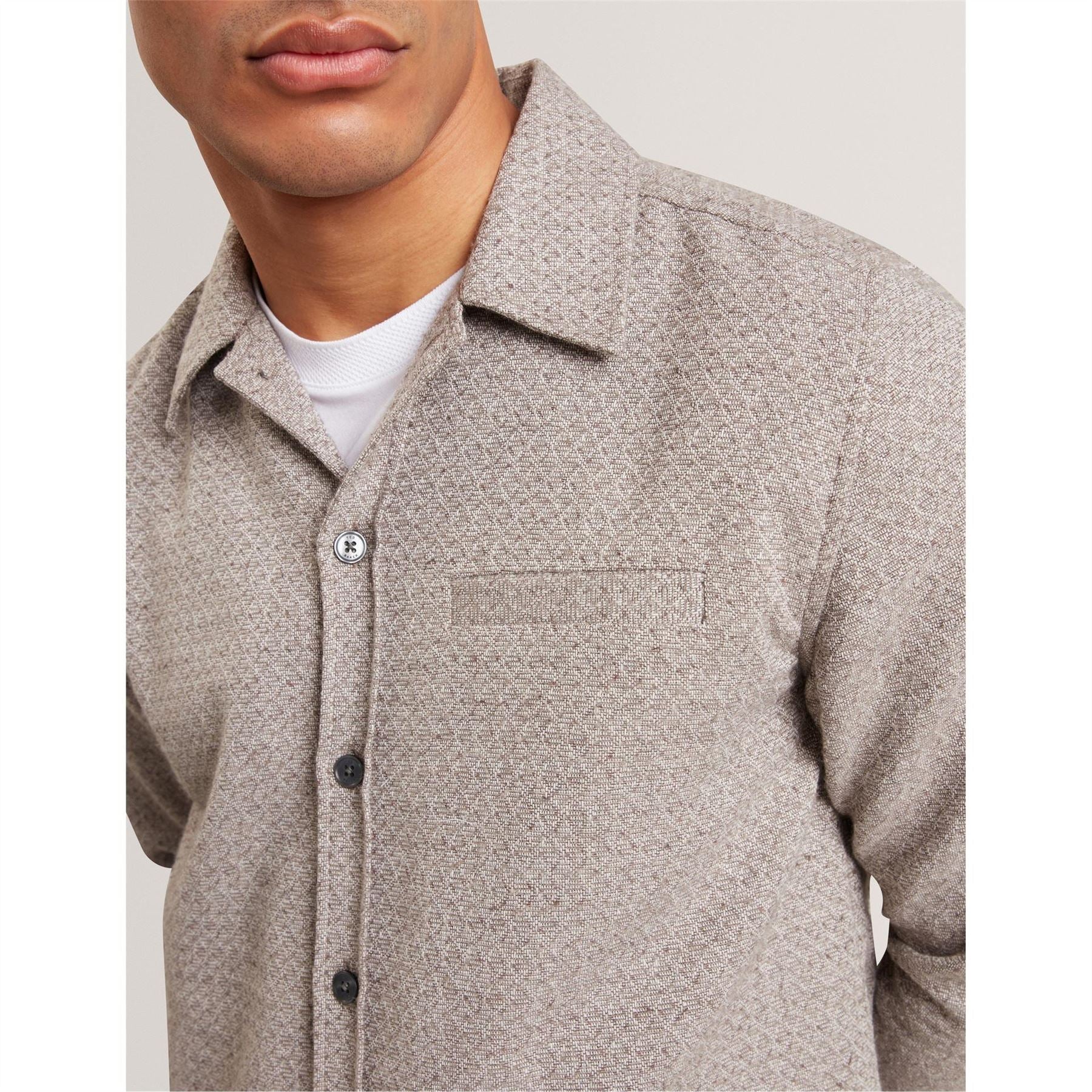Ted Baker Geometric Patterned Overshirt with Chest Pocket
