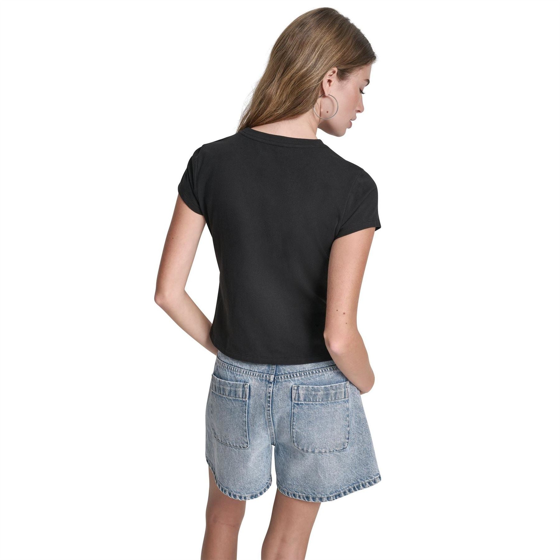 DKNY Jeans Rhinestone Logo Baby Tee
