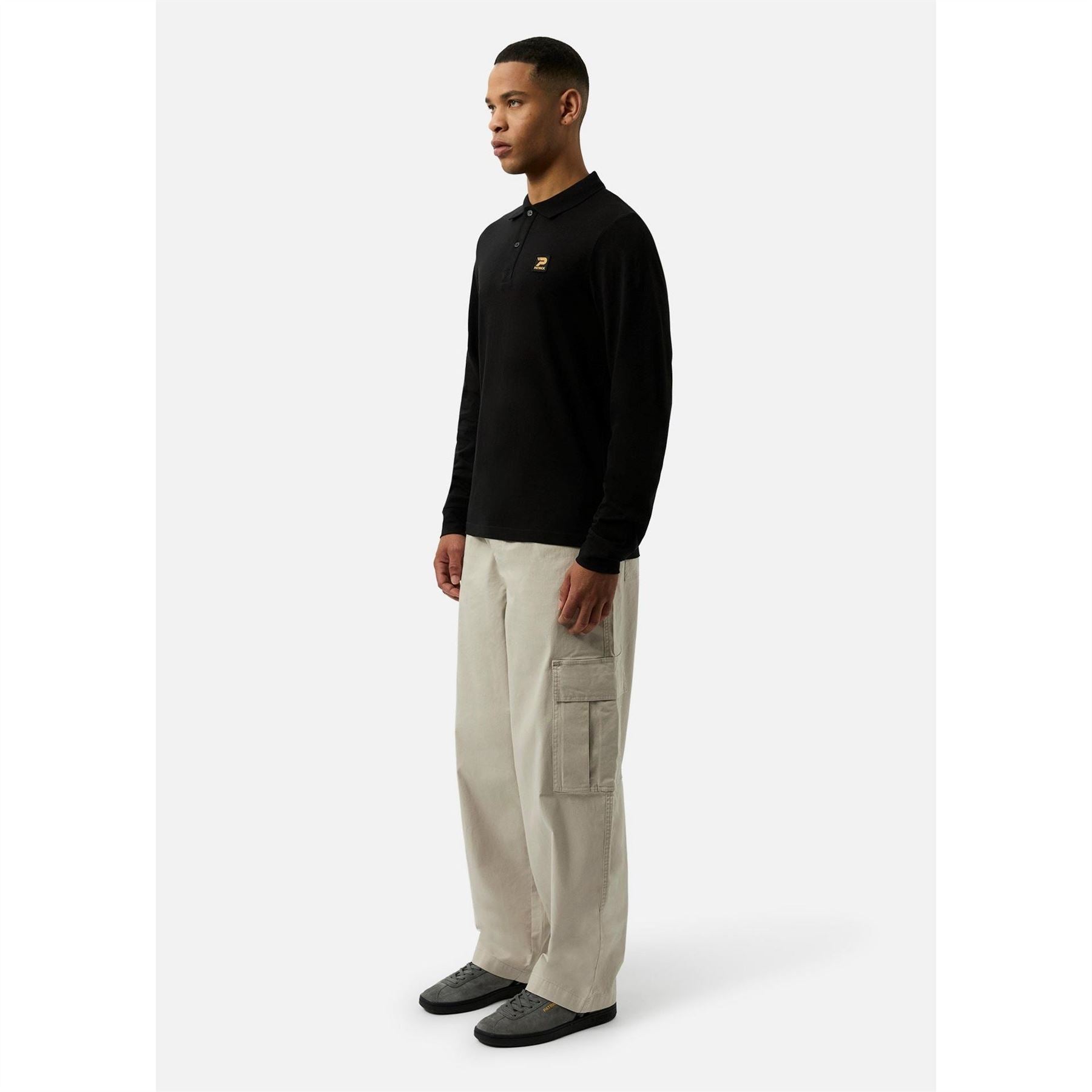 Patrick Luca Collared Long Sleeve Polo Shirt