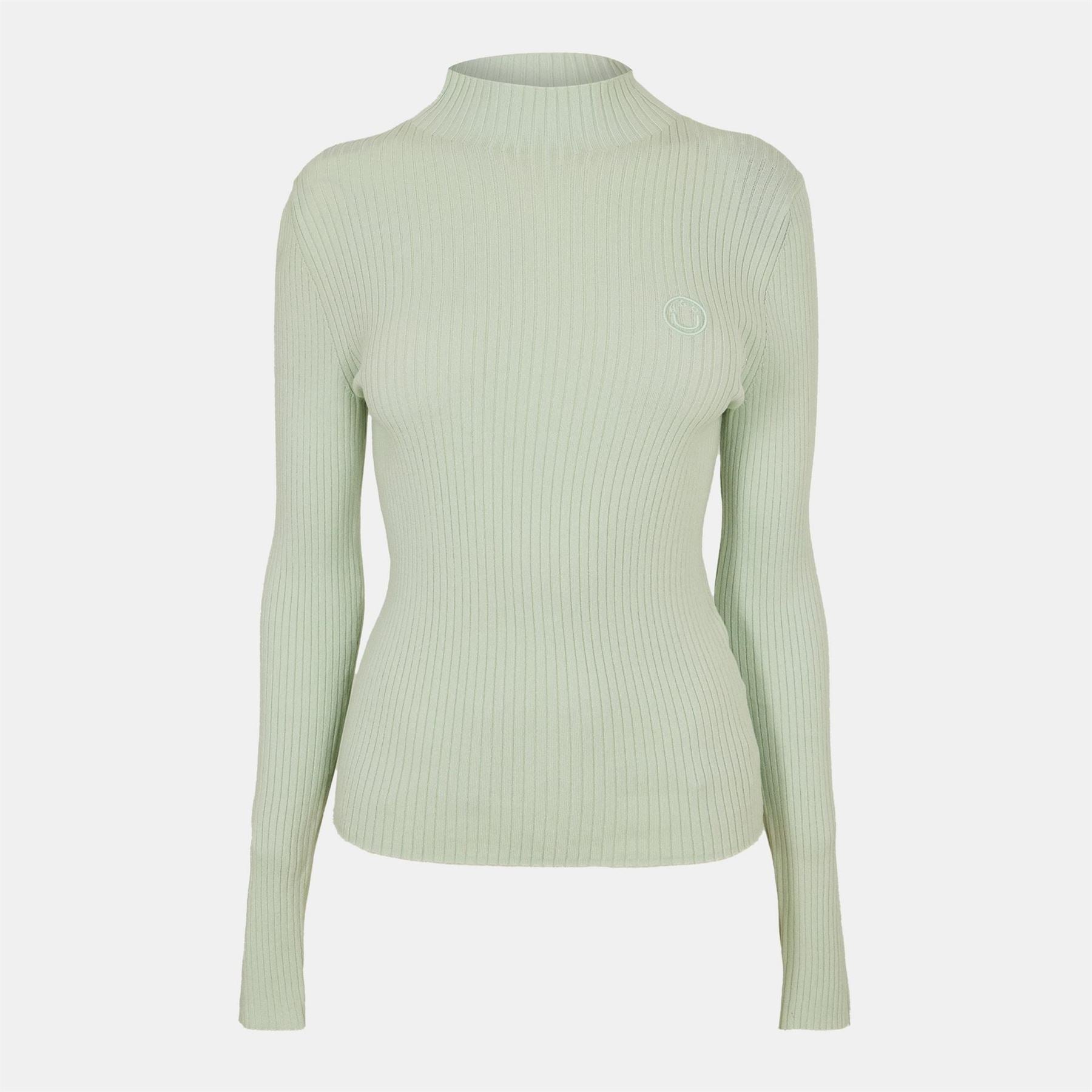 Hugo Mock Neck High Collar Long Sleeve Jersey Sweater