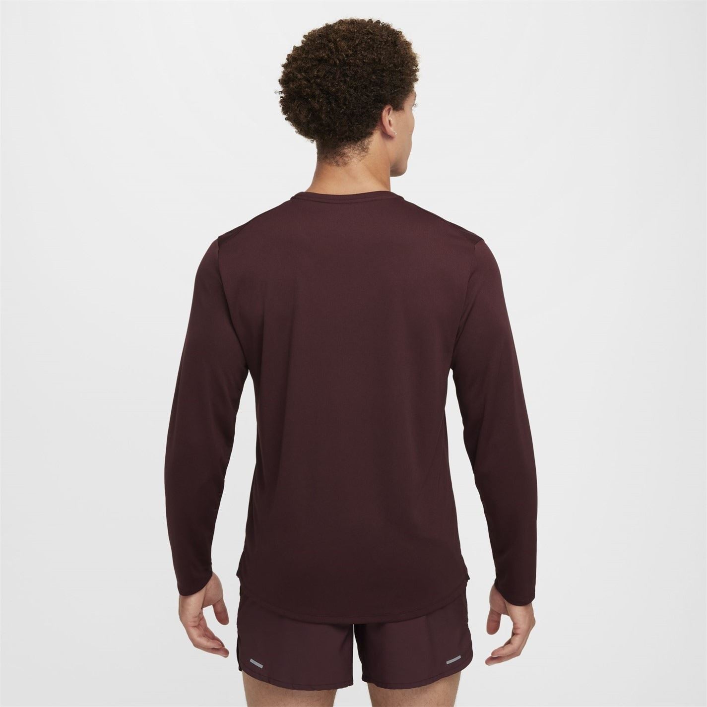 Nike Mens Miler Dri Fit Uv Long Sleeve Running Top
