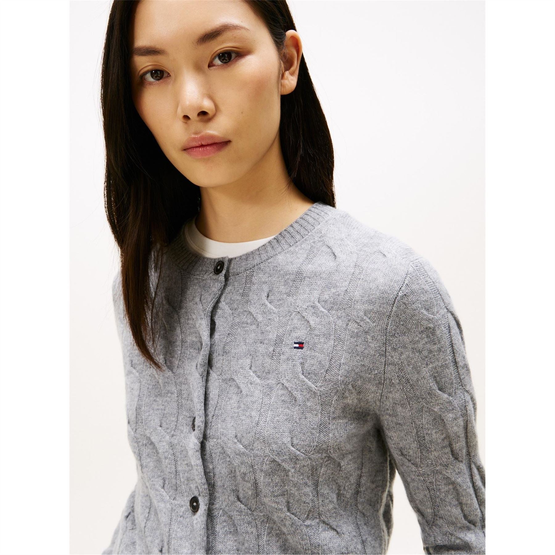 Tommy Hilfiger Crew Neck Ribbed Collar Long Sleeve Sweater