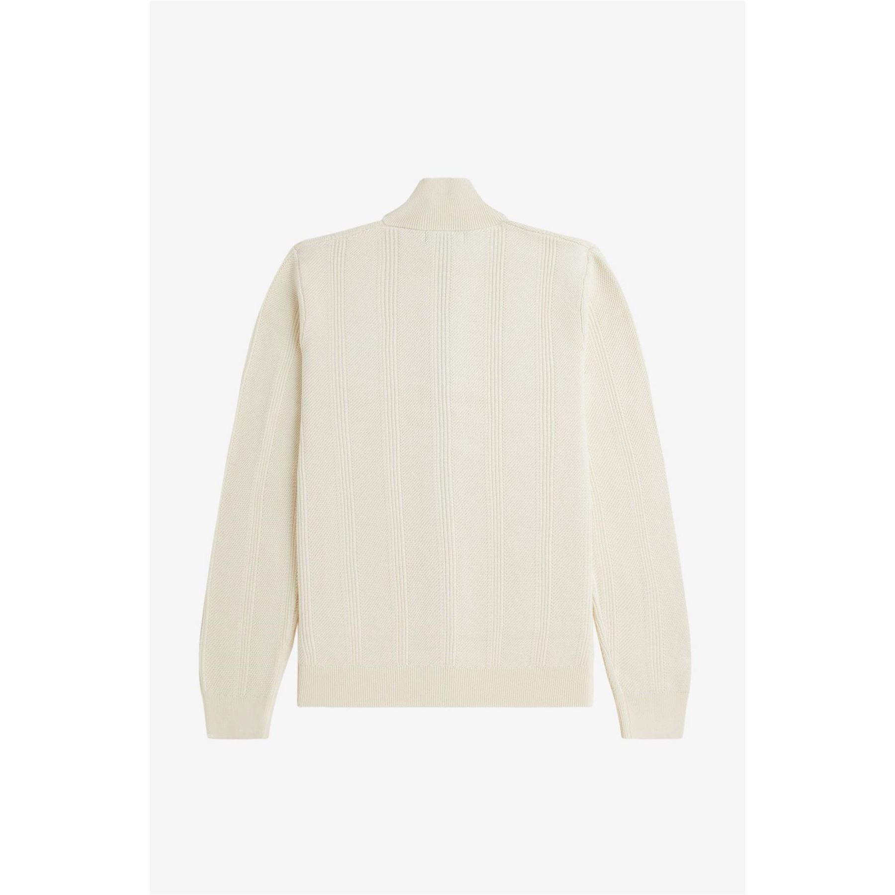 Fred Perry Textured Full Zip Knitted Top