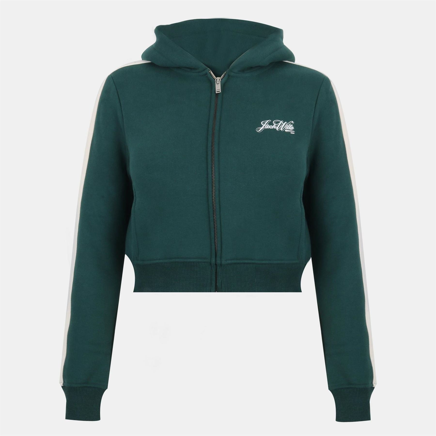 Jack Wills Script Cotton Long Sleeve Oversized Fit Zip Hoodie