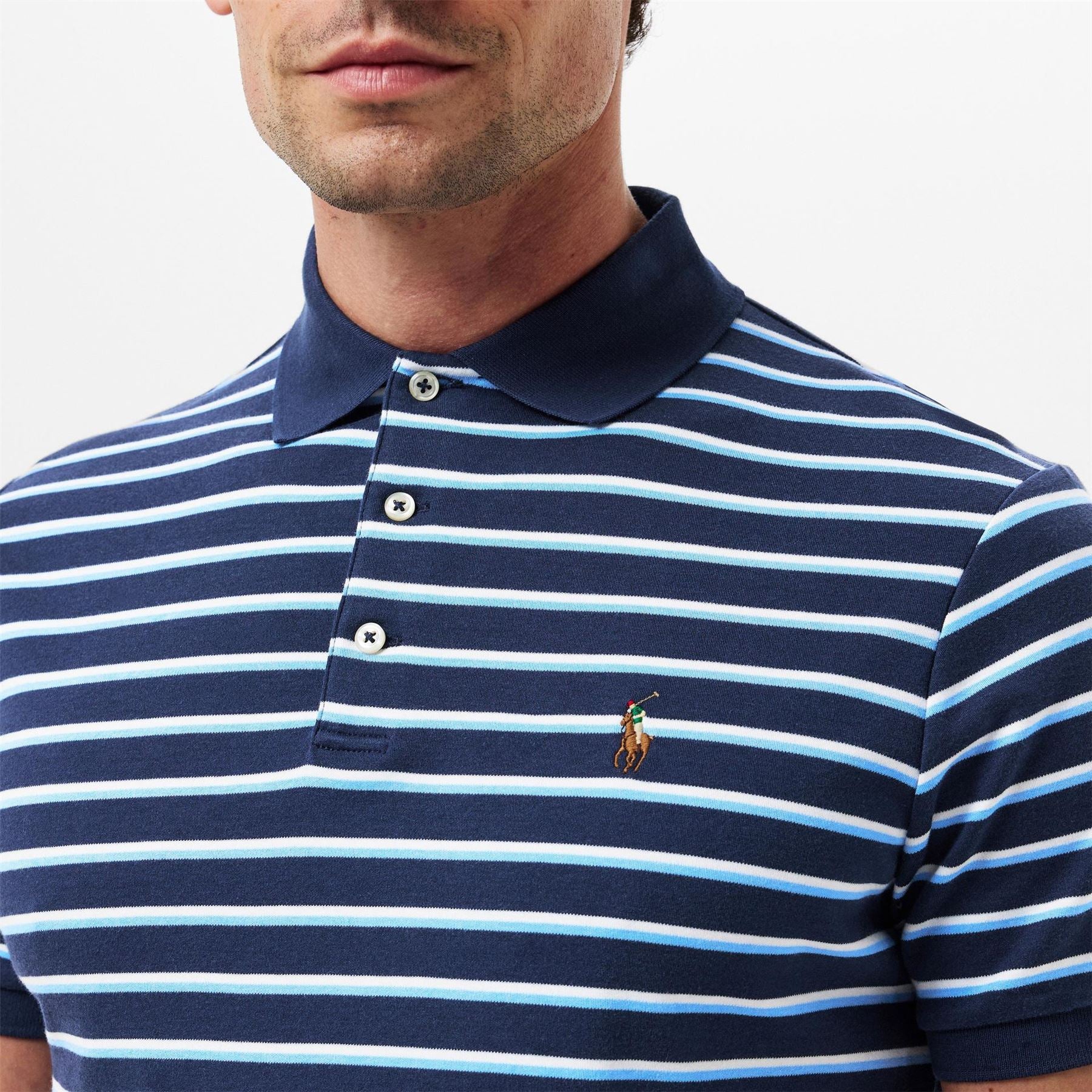 Polo Ralph Lauren Pima Cotton Stripe Tailored Fit Short Sleeve Shirt
