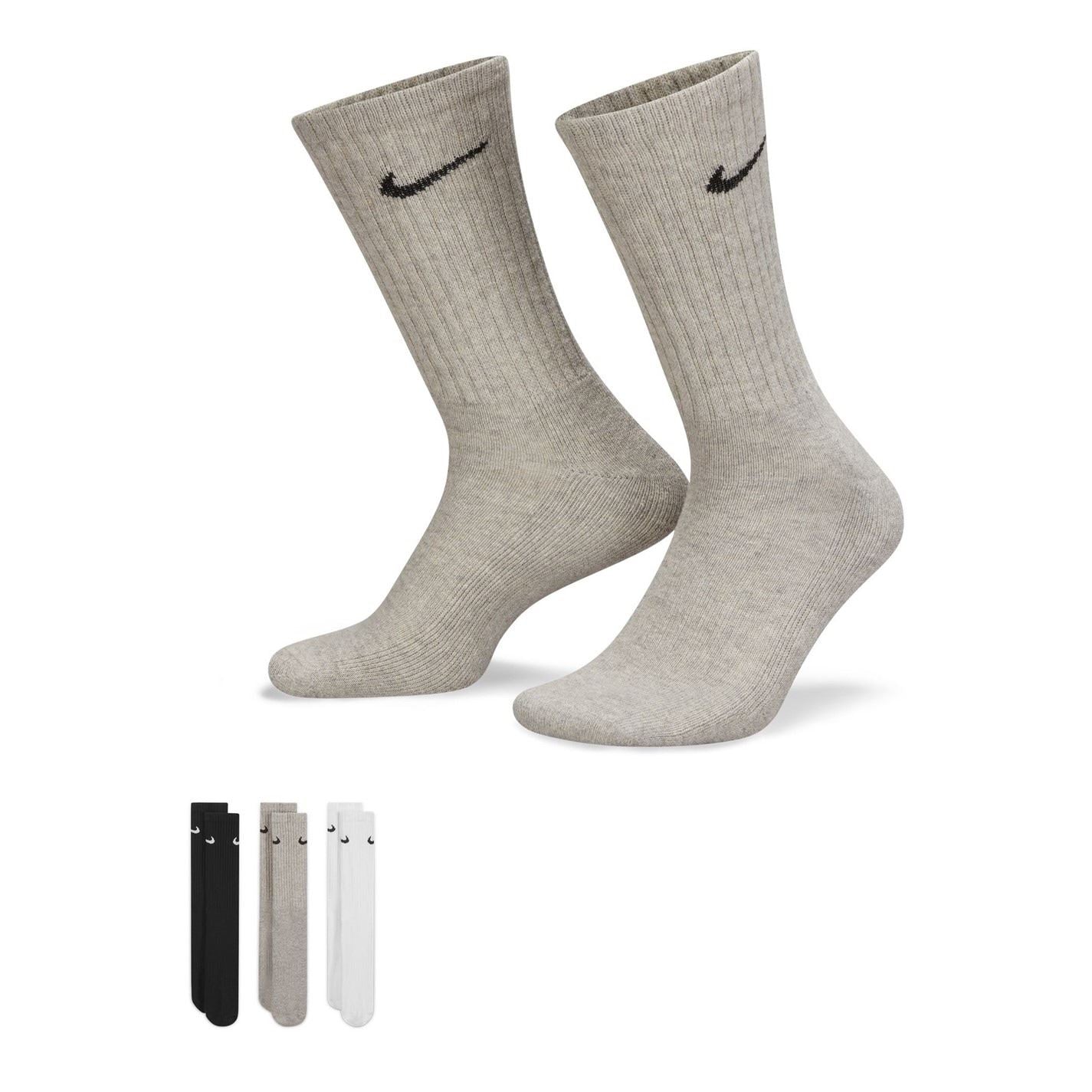 Nike Everyday 3 Pack Cotton Cushioned Crew Socks Unisex