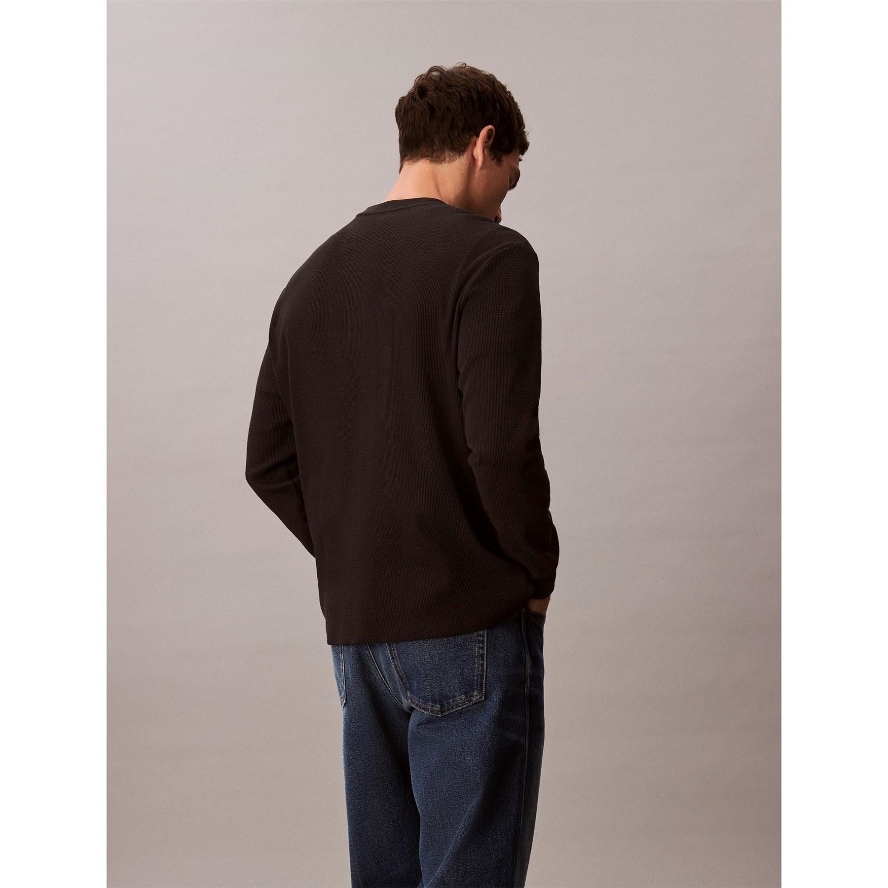Calvin Klein Jeans Waffle Long Sleeve Crew Neck T-Shirt