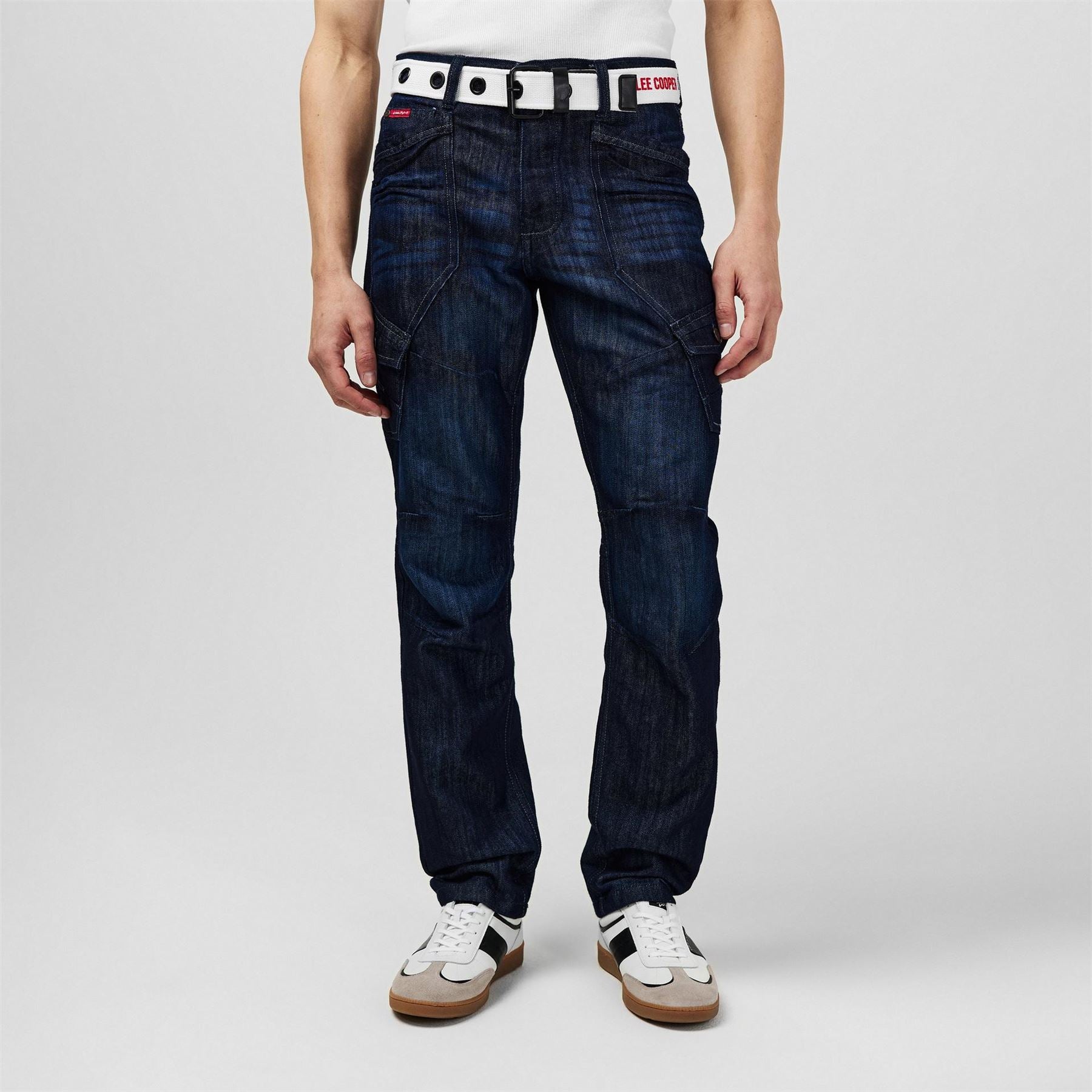Lee Cooper Mens Belted Cargo Jeans