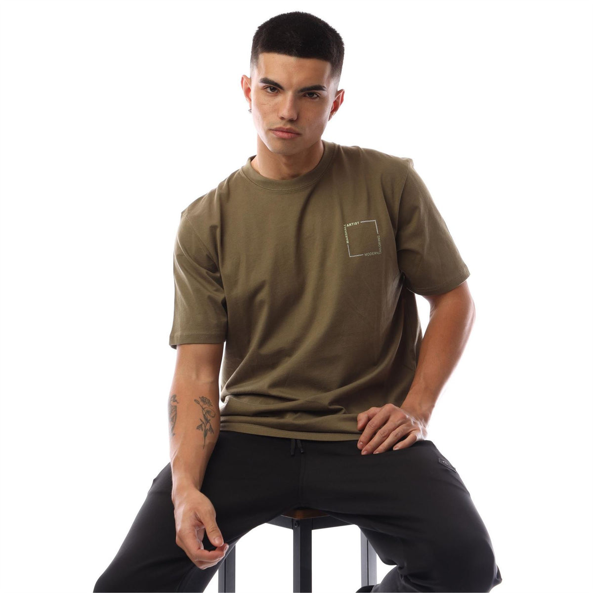 Marshall Artist Chevron Box Crew Neck Short Sleeve Jersey T-Shirt