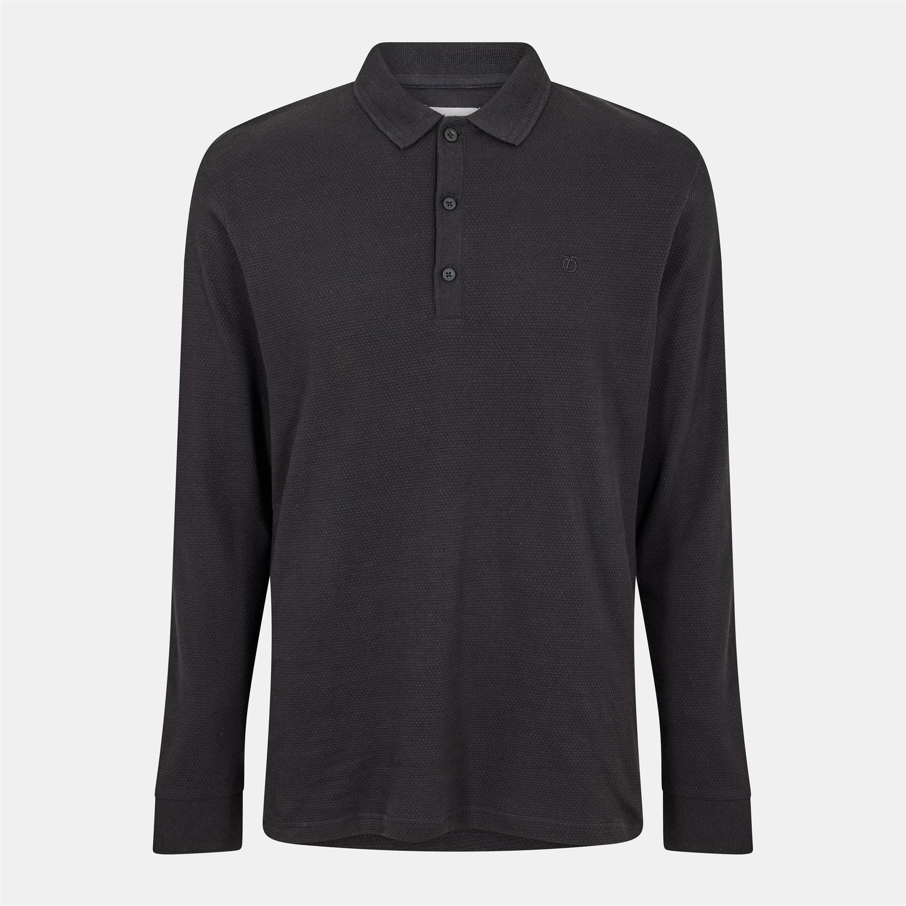 Peter Werth Embroidered Collared Long Sleeve Polo Shirt