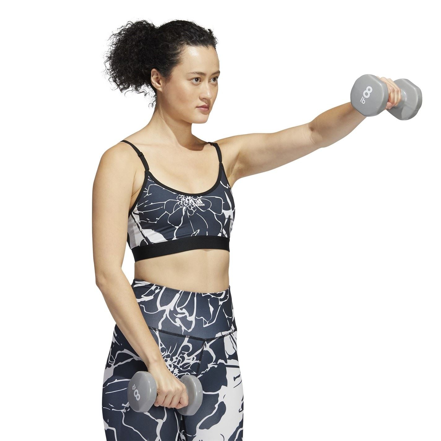 adidas Womens Flower Print Low Impact Sports Bra