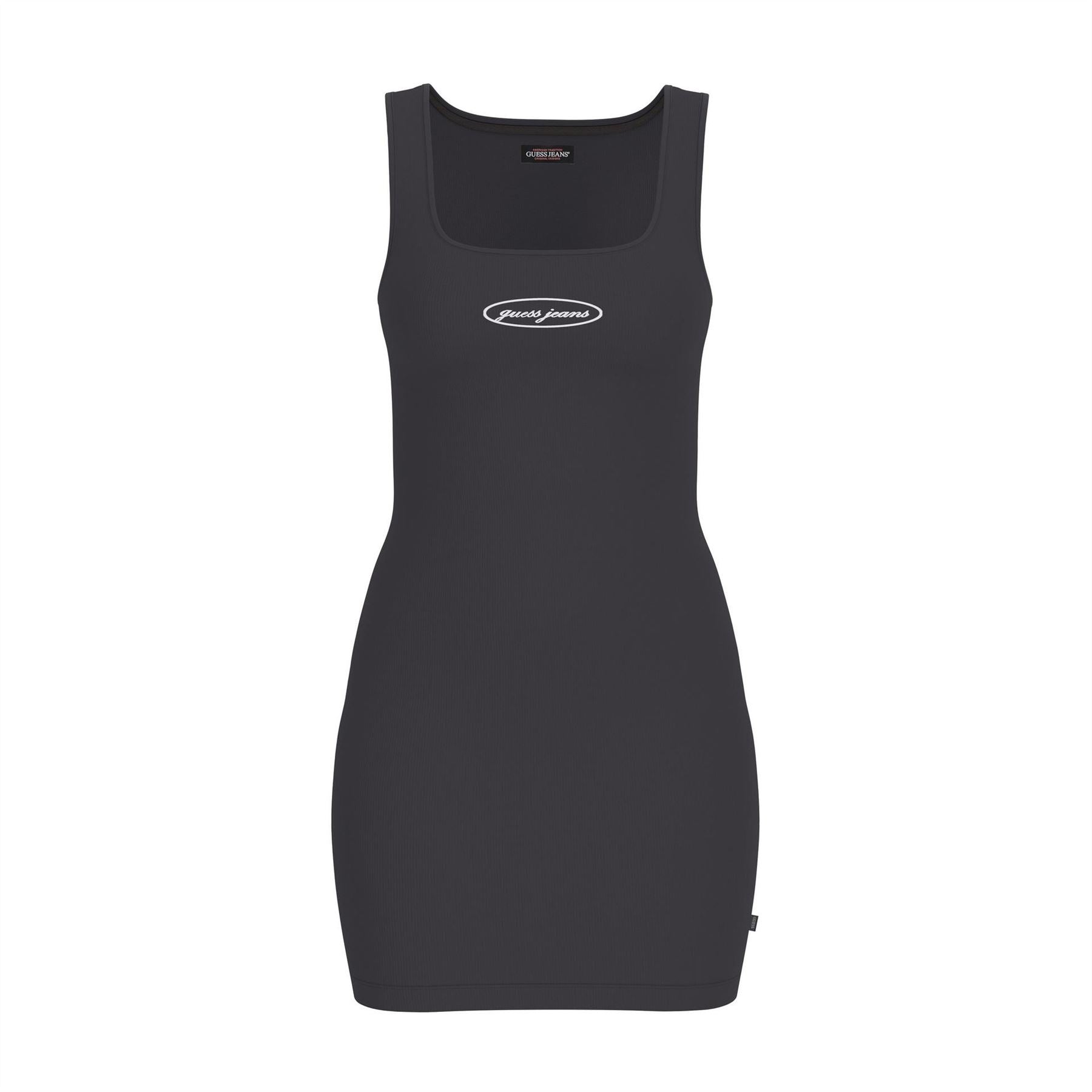 Guess Embroidered Square Neck Mini Dress