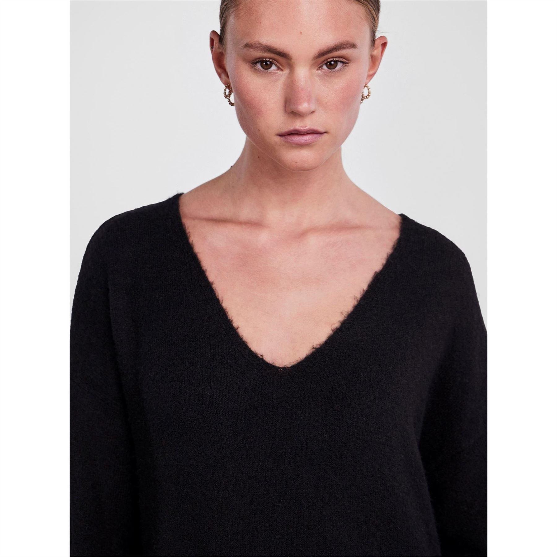 Pieces Knit Turtleneck Long Sleeve Midi Sweater Dress