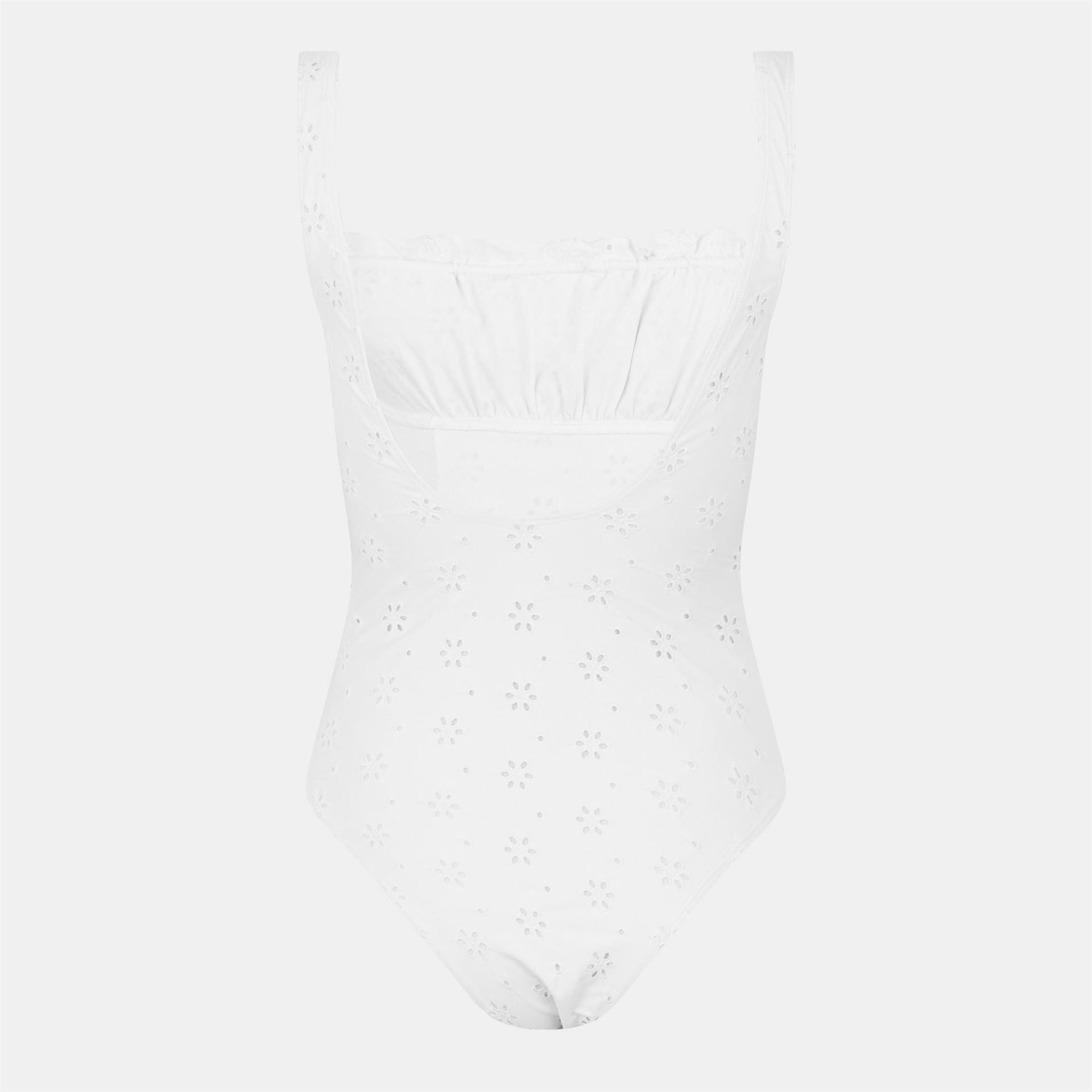 Jack Wills Broderie Floral Patterned Swimsuit