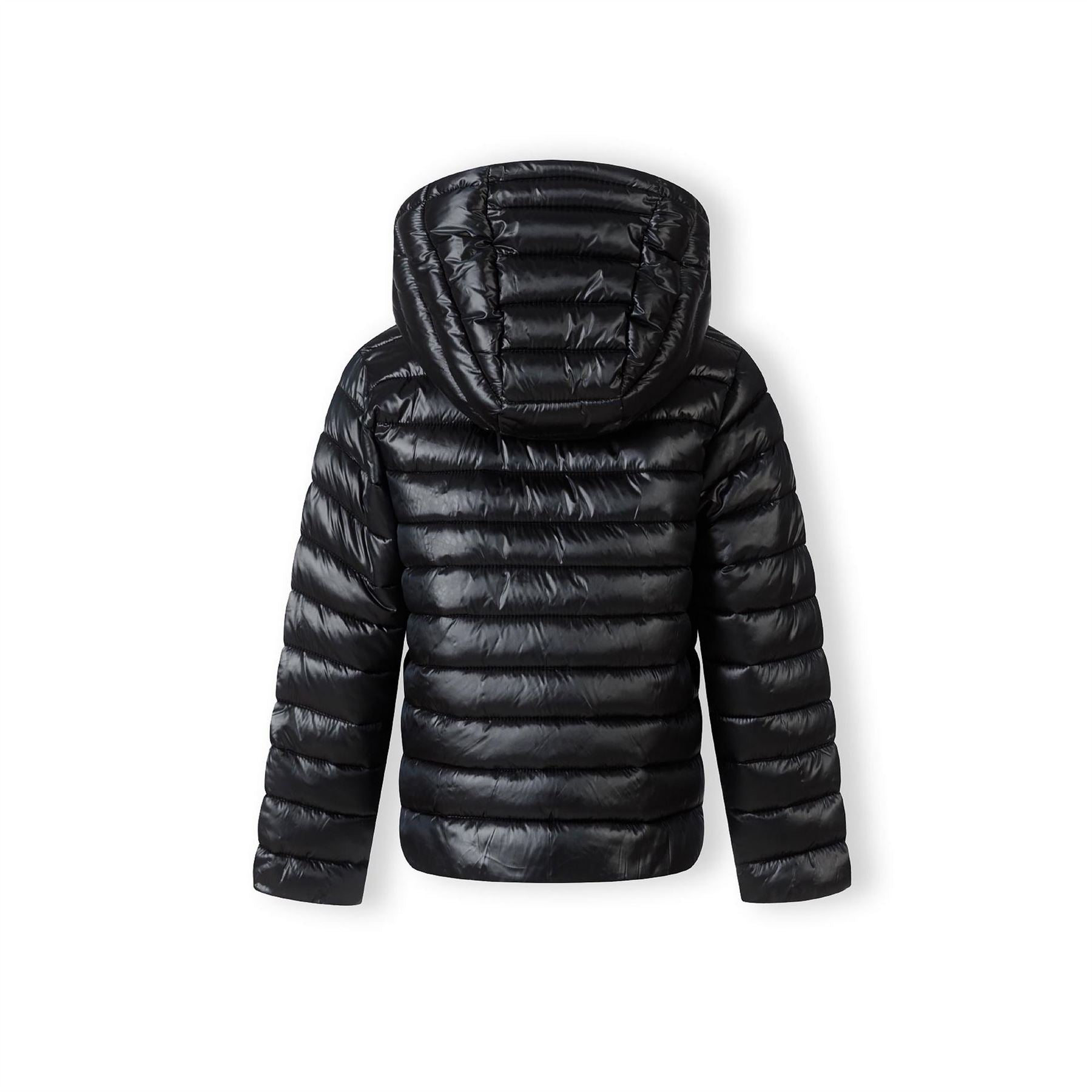 Minoti Girls Quilted Hooded Jacket Zip Fastening Black