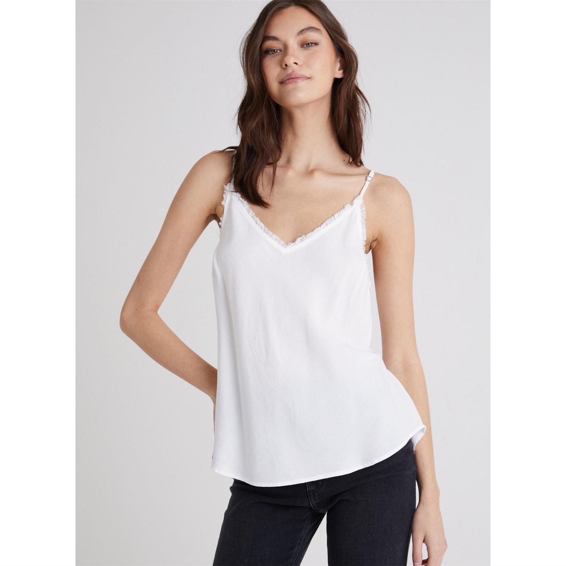 Bella Dahl Frayed Fringe Camisole With Spaghetti Straps