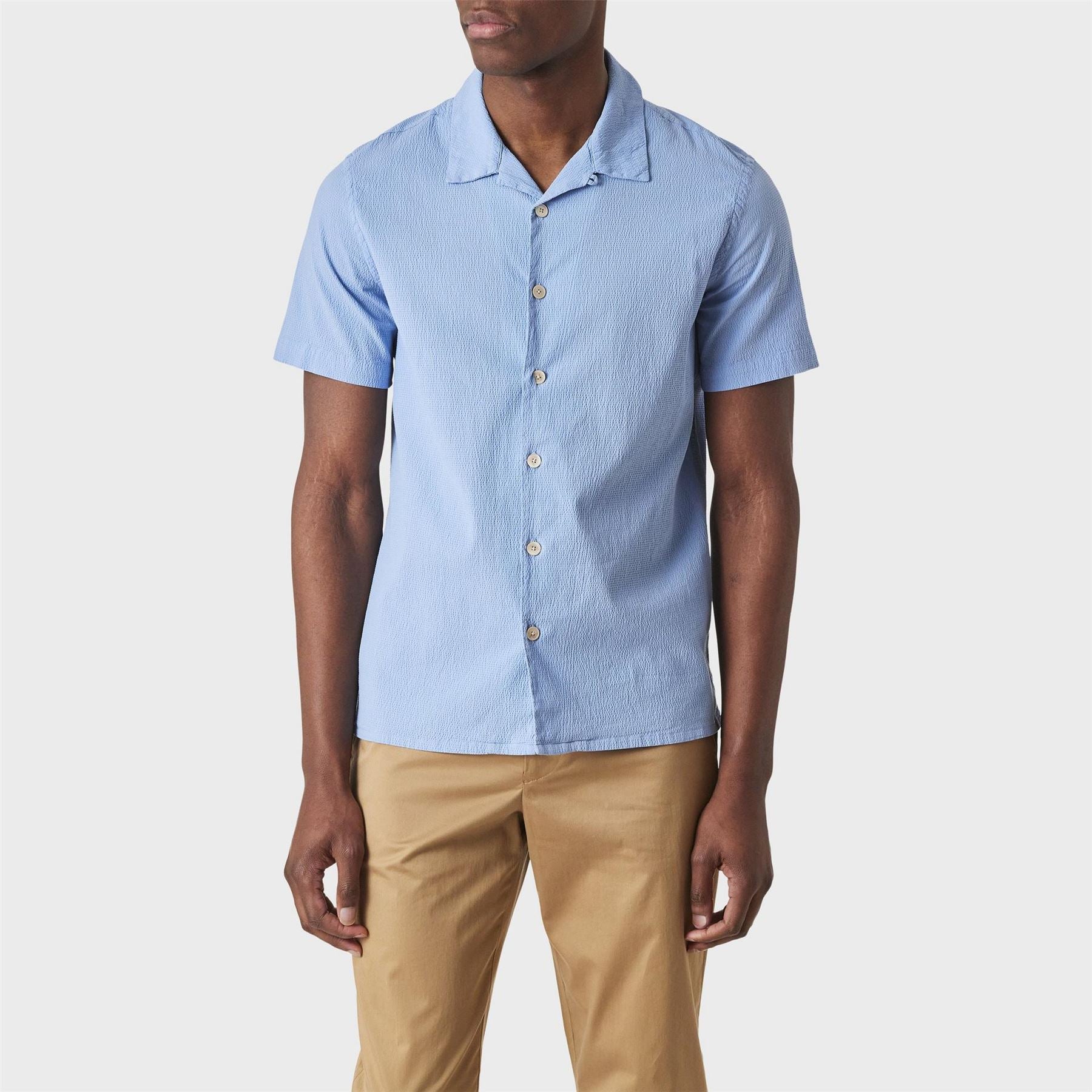 PS Paul Smith Seersucker Short Sleeve Plain Shirt