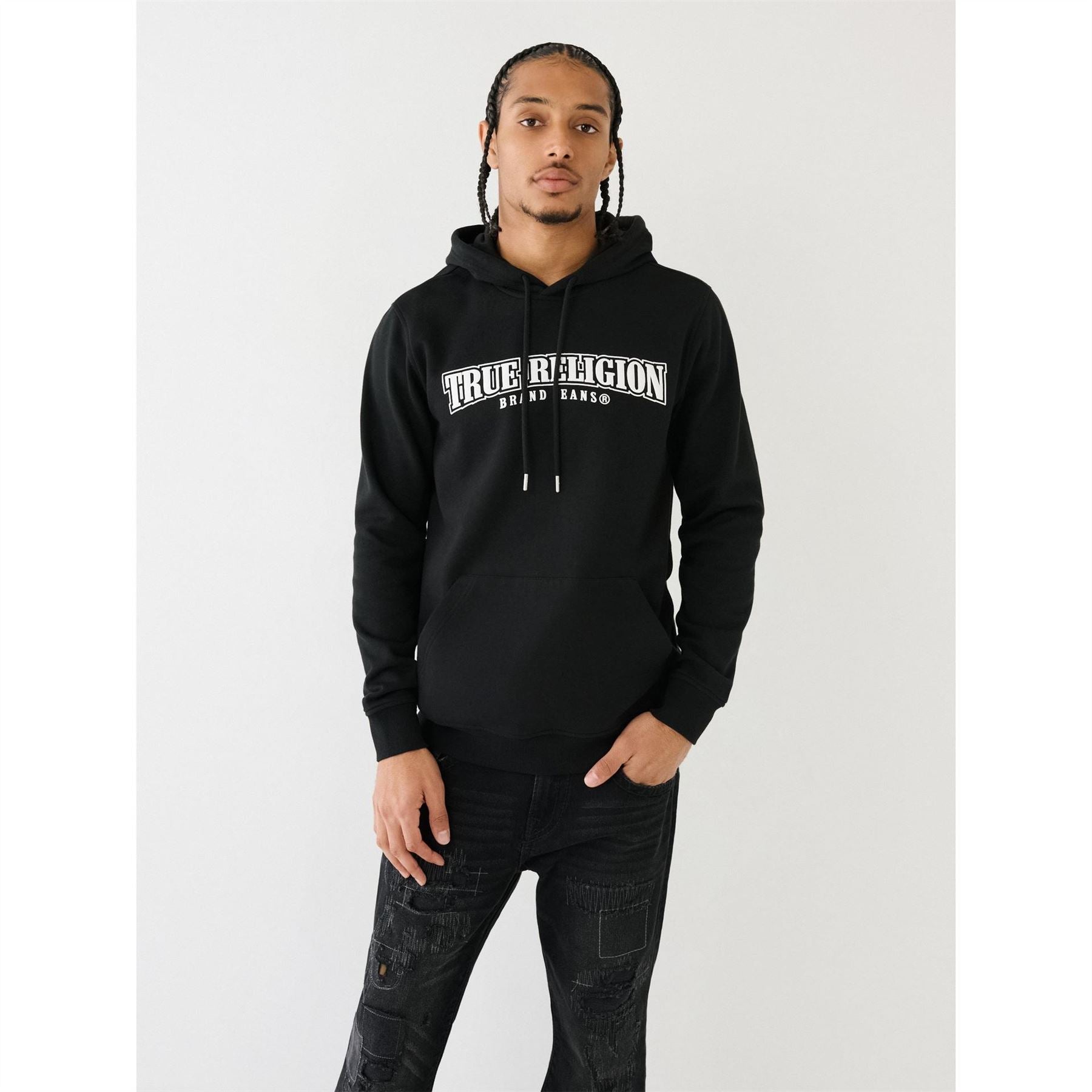 True Religion Over The Head Painted Logo Hoodie