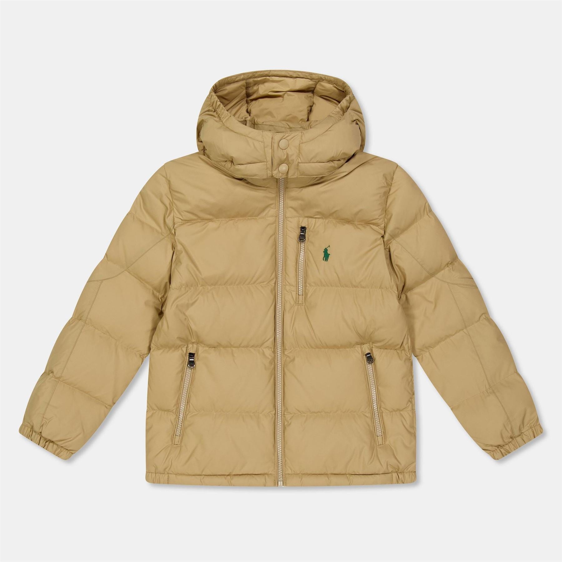 Polo Ralph Lauren Hooded Solid Patterned Bomber Jacket with Chest Pocket