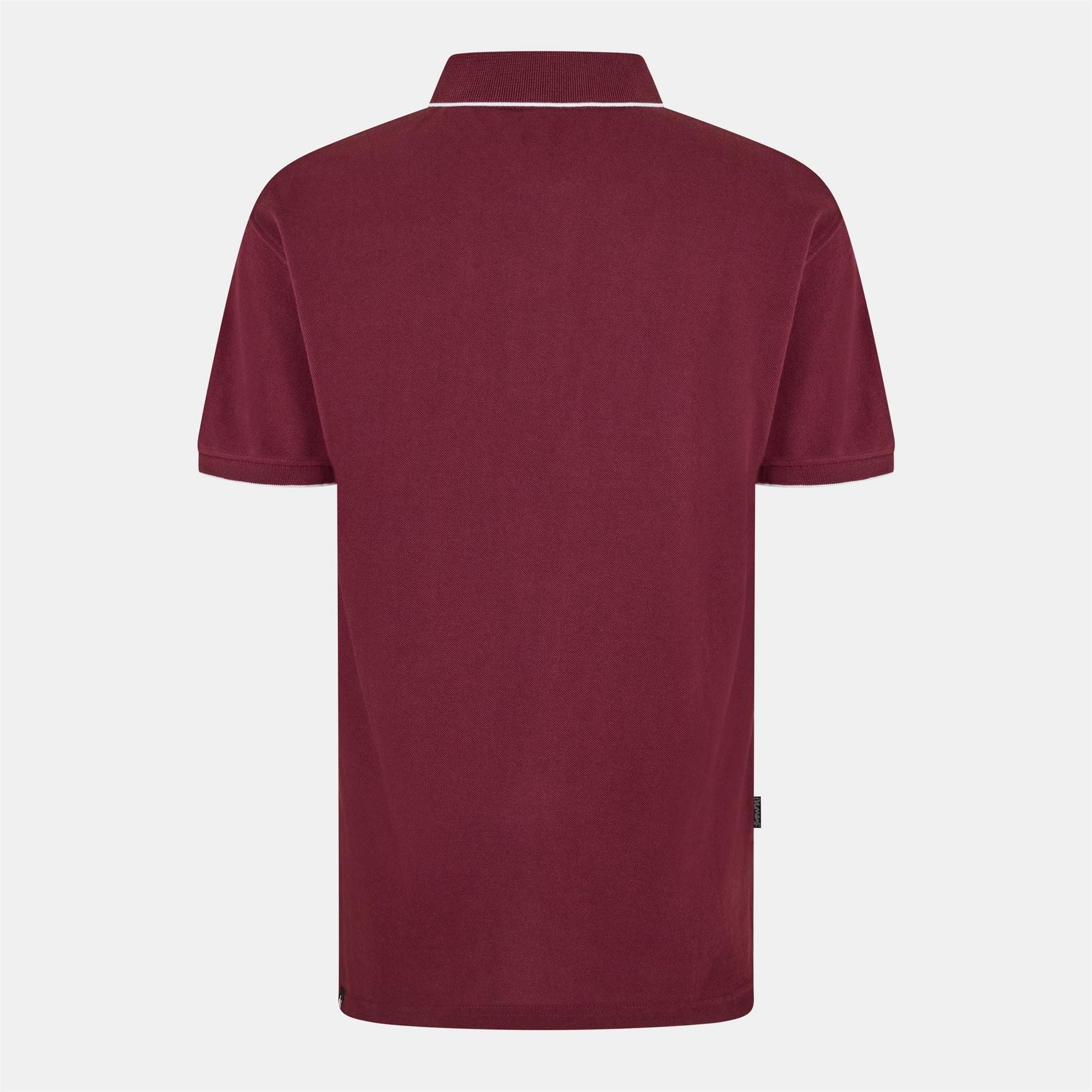 Money Logo Print Collared Neck Short Sleeve Polo Shirt