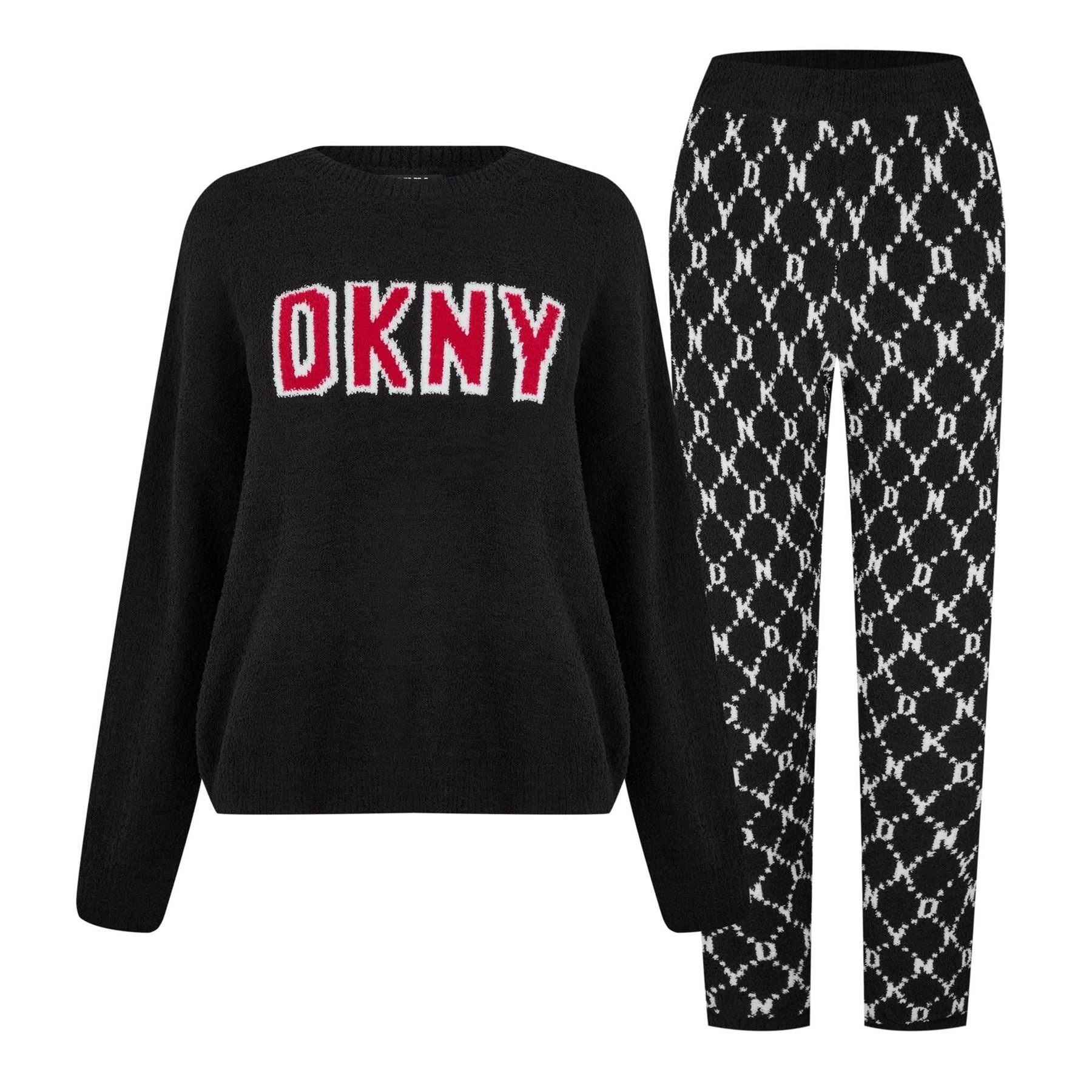DKNY Geo Crew Neck Long Sleeve Pyjama Set