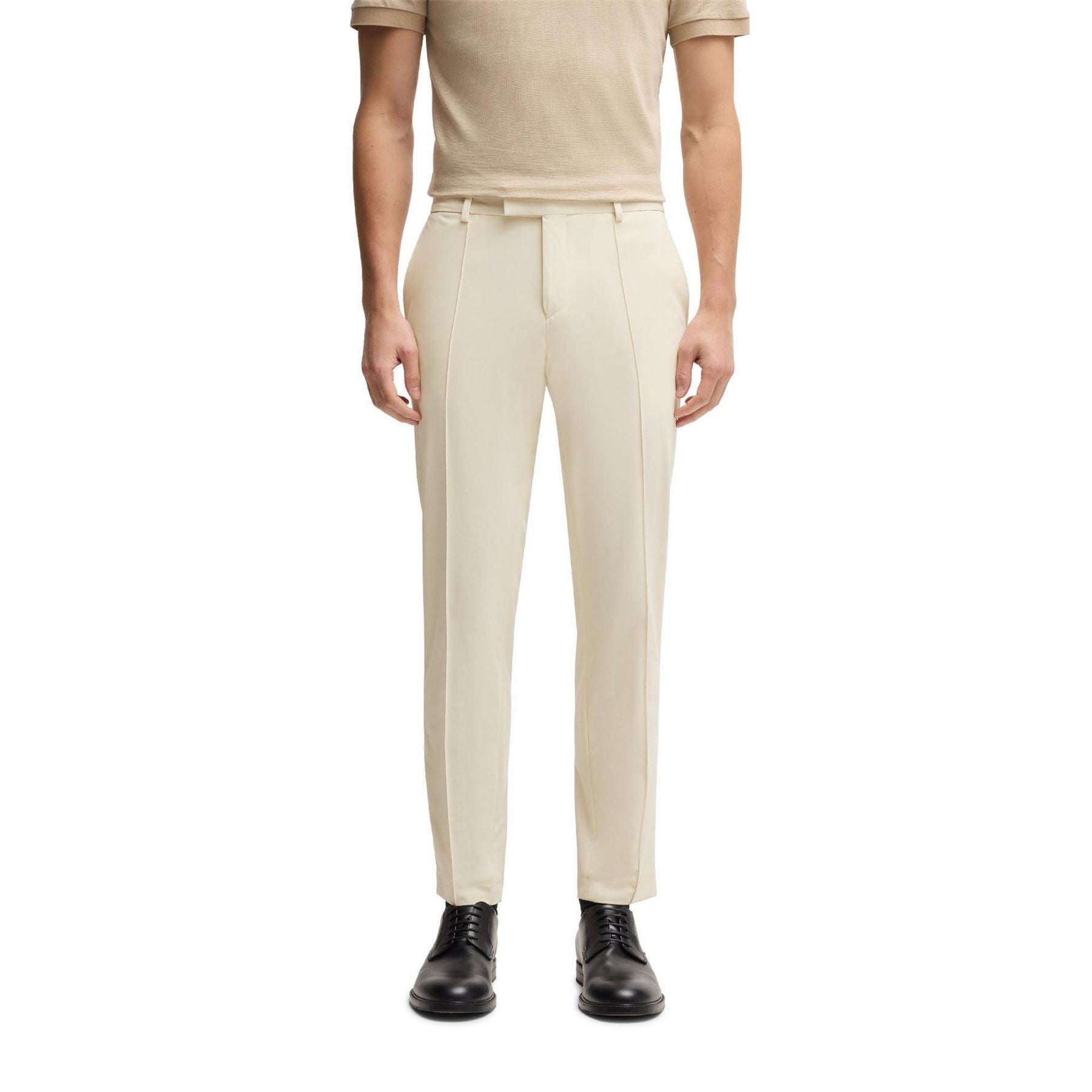 Boss Genius J Solid Patterned Straight Chinos