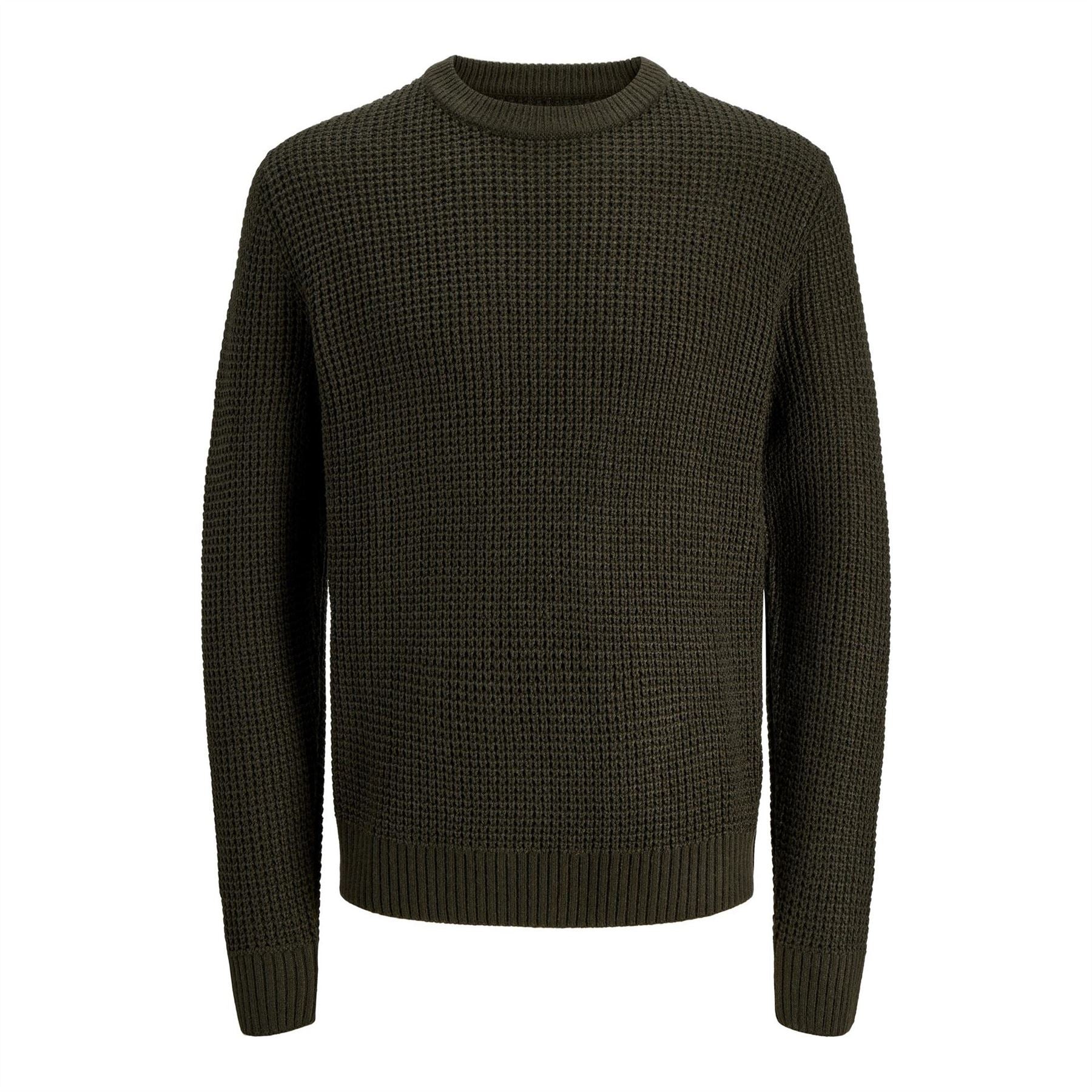 Jack and Jones Crew Neck Ribbed Collar Long Sleeve Sweater