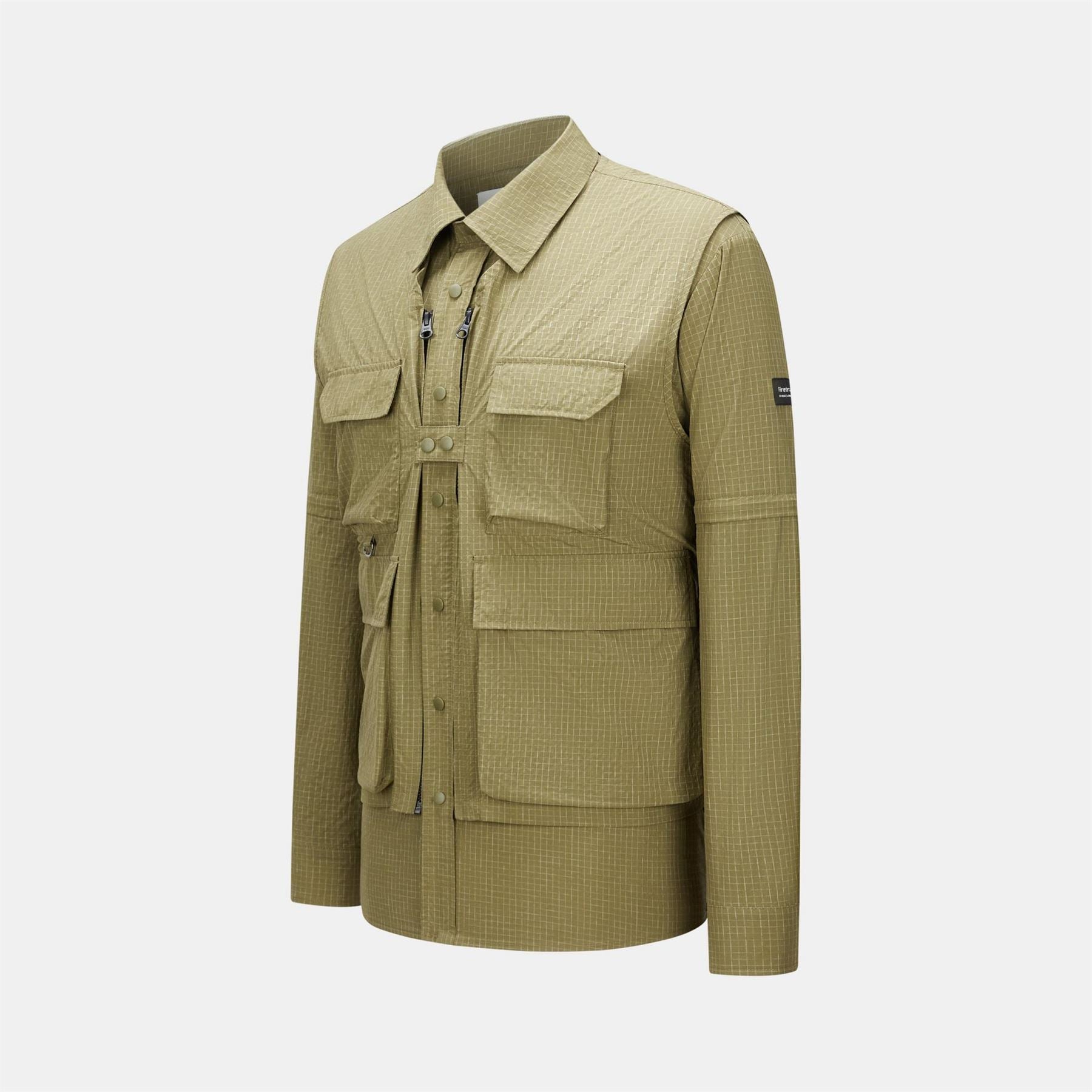 Firetrap 3 in 1 Convertible DWR Full Zip Long Sleeve Overshirt