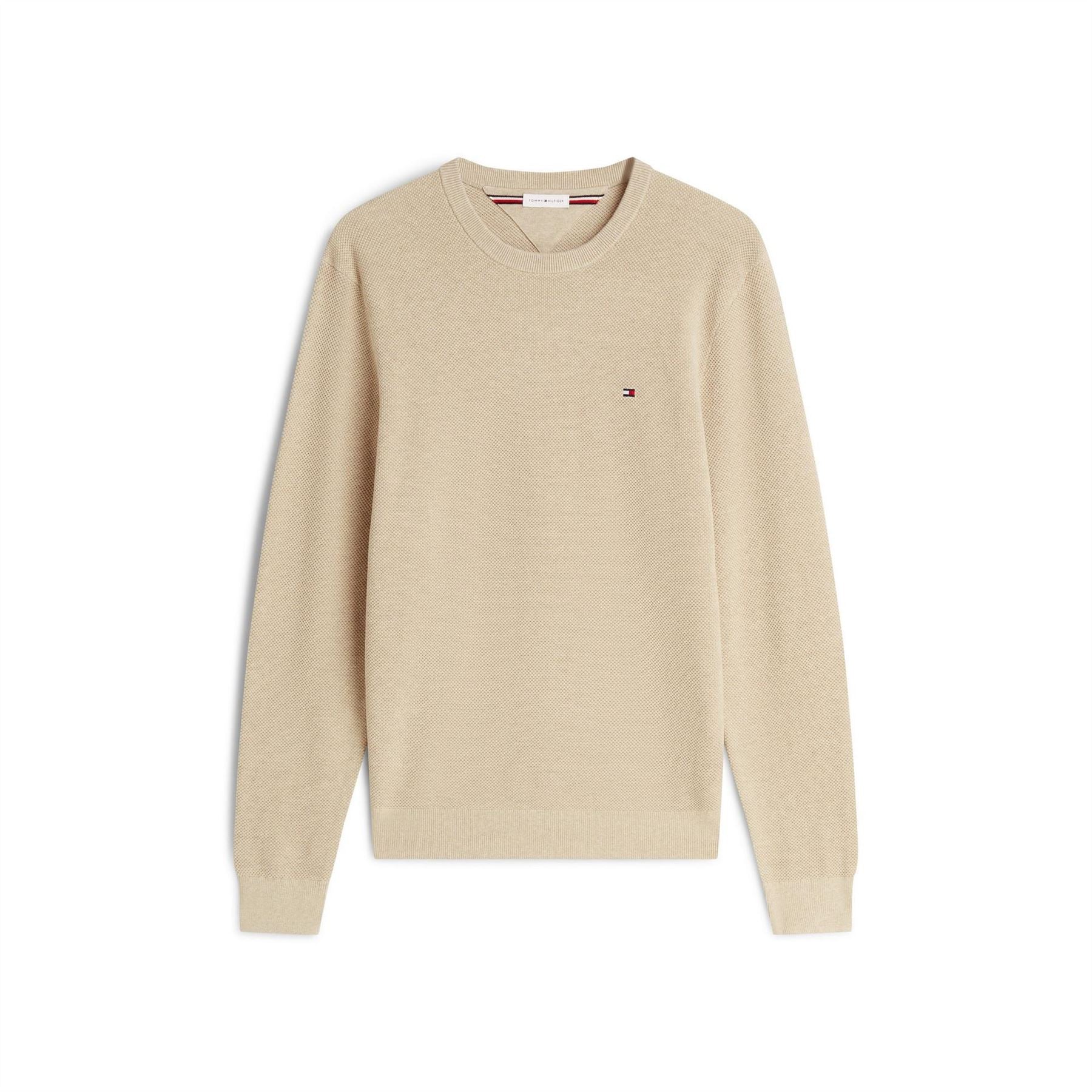 Tommy Hilfiger Crew Neck Ribbed Collar Long Sleeve Sweater