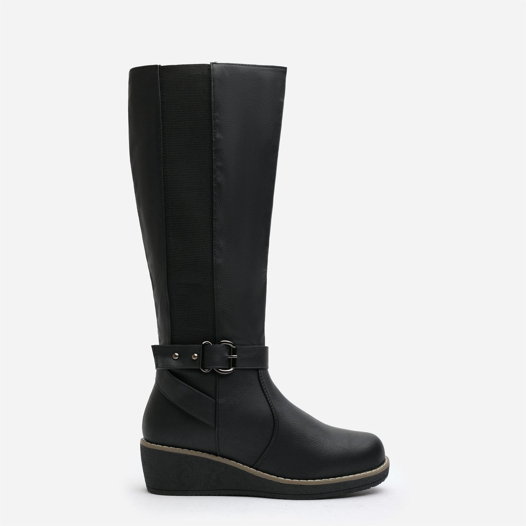 Wheres That From Ayleen Knee High Wedge Boots with Zipper