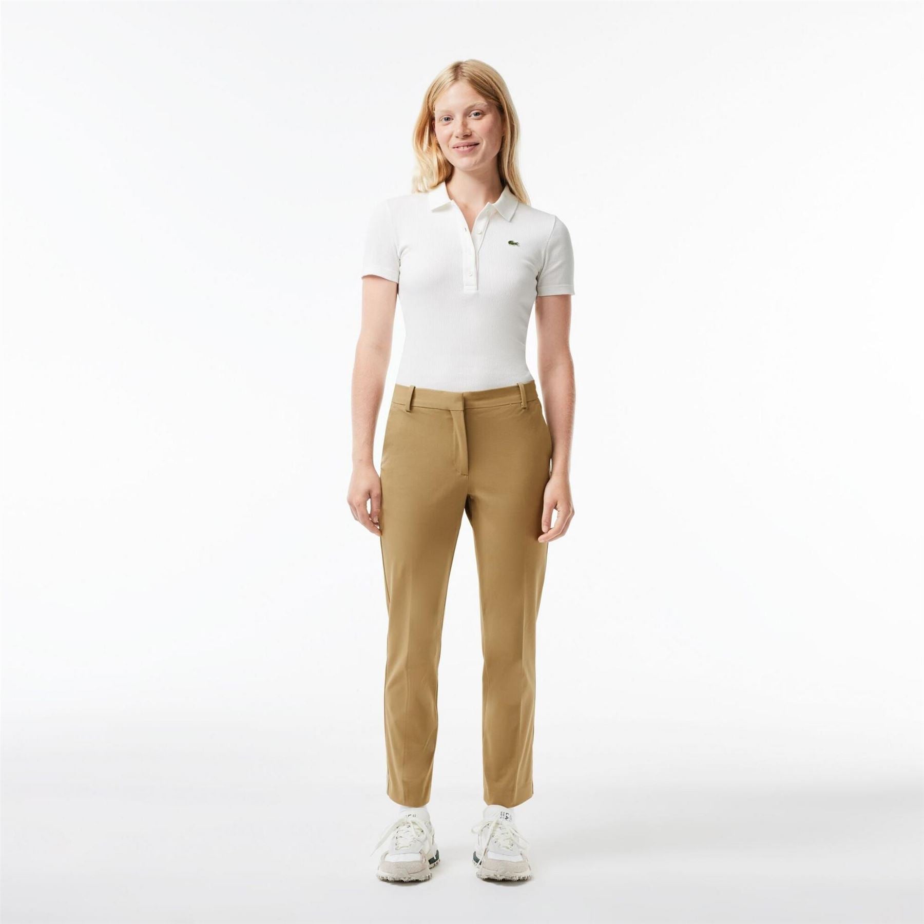 Lacoste Solid Patterned Regular Fit Chinos