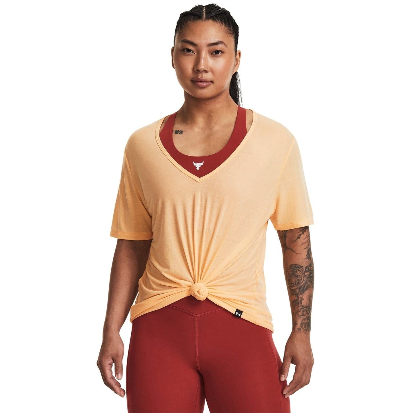 Under Armour Womens Armour Pjt Rck Completer Deep V T Gym Top