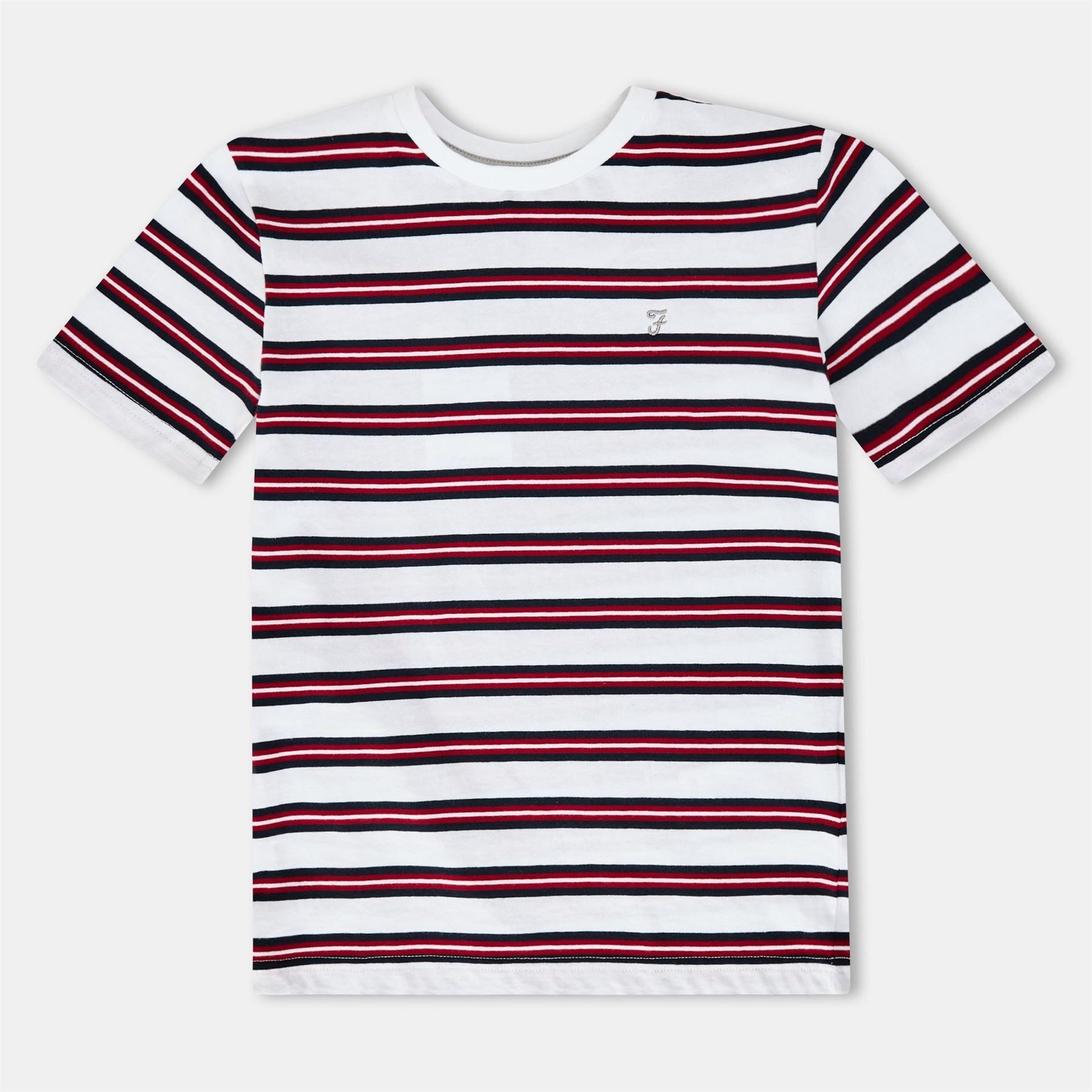 Farah Tobago Embroidered Crew Neck Ribbed Collar T-Shirt