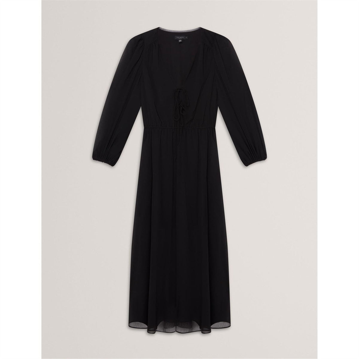 Ted Baker Print V-Neck Long Sleeve Midi Dress