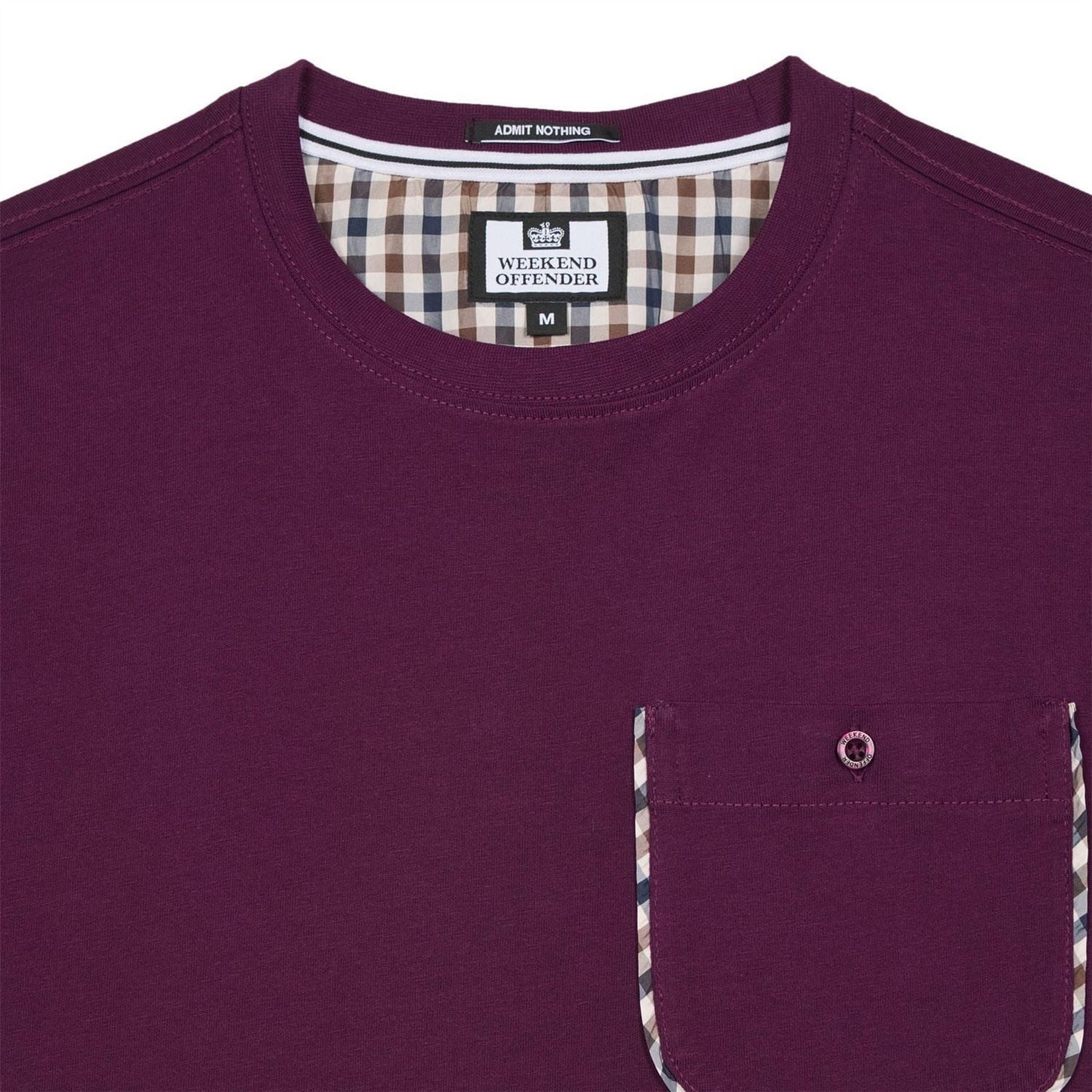 Weekend Offender Sutton Check Detail Pocket T Shirt
