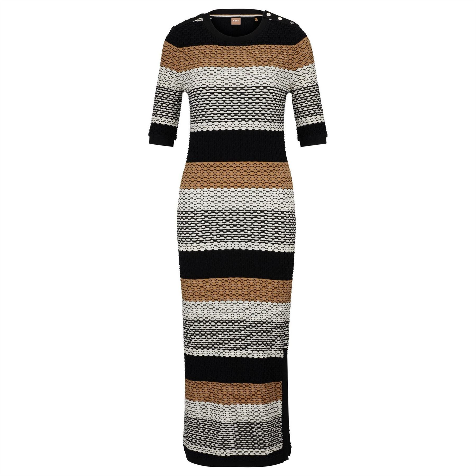 Boss Etanah Crew Neck Three Quarter Sleeve Maxi Dress