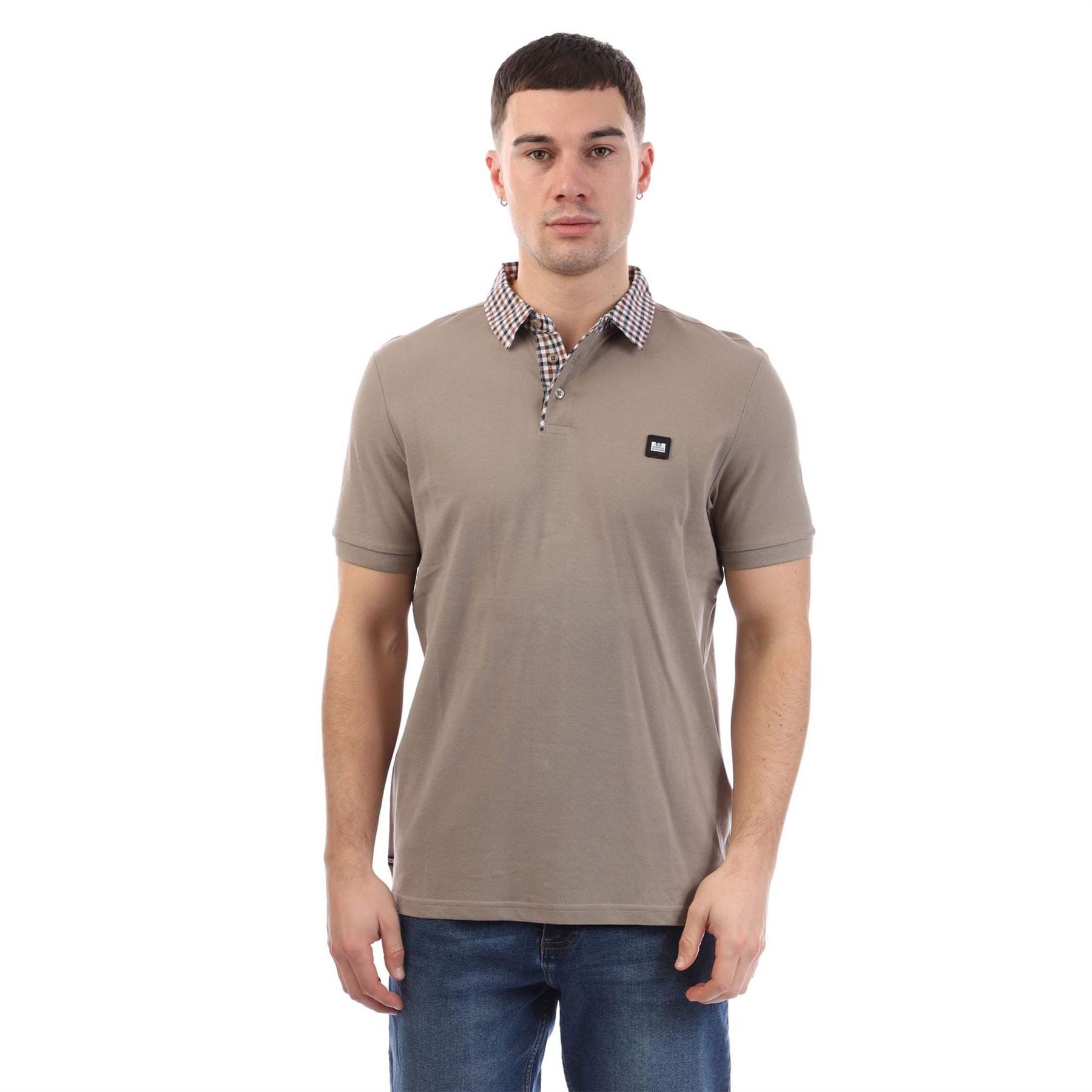 Weekend Offender Nicks Check Collar Polo Shirt