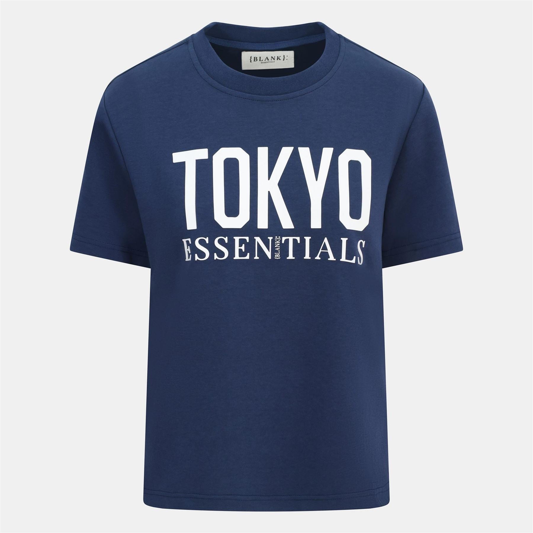 Blank Essentials Tokyo Lettering Crew Neck Short Sleeve Boyfriend T-Shirt