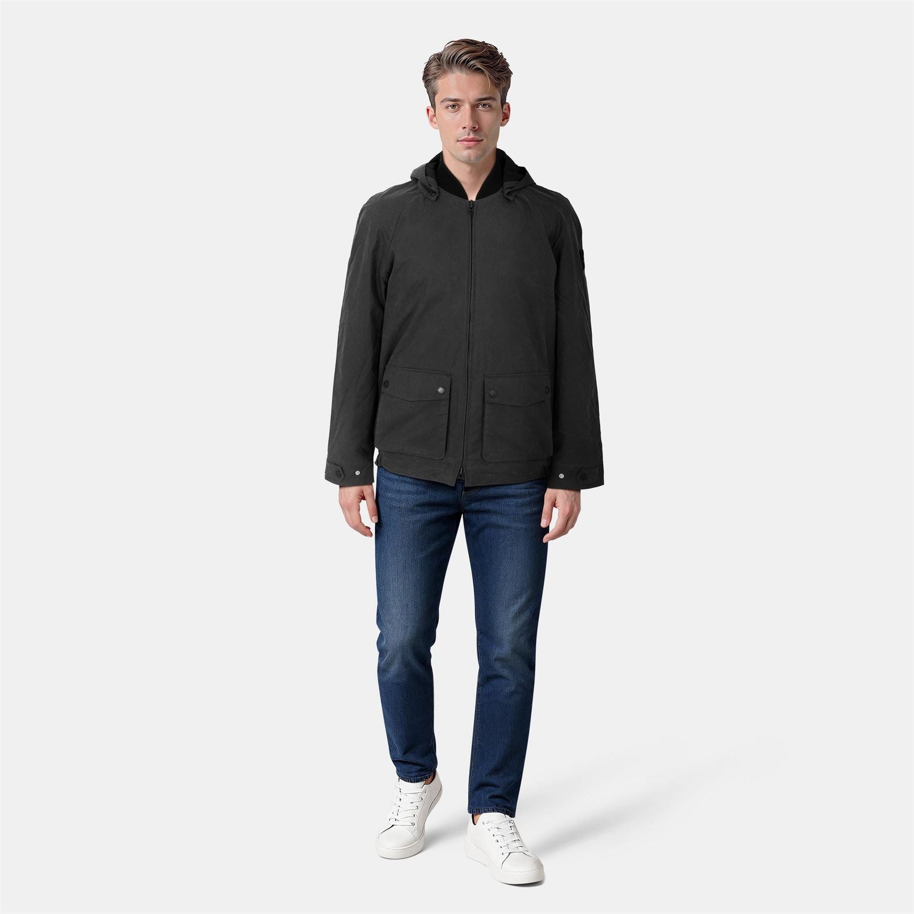 Lyle and Scott Hooded Bomber Jacket with Flap Pocket