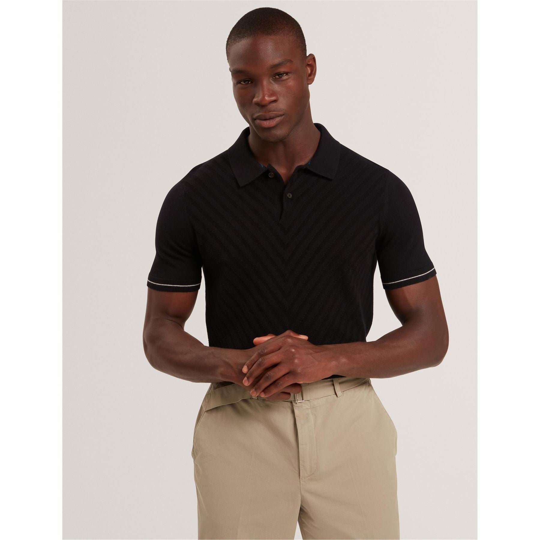 Ted Baker Stitch Collared Short Sleeve Polo Shirt